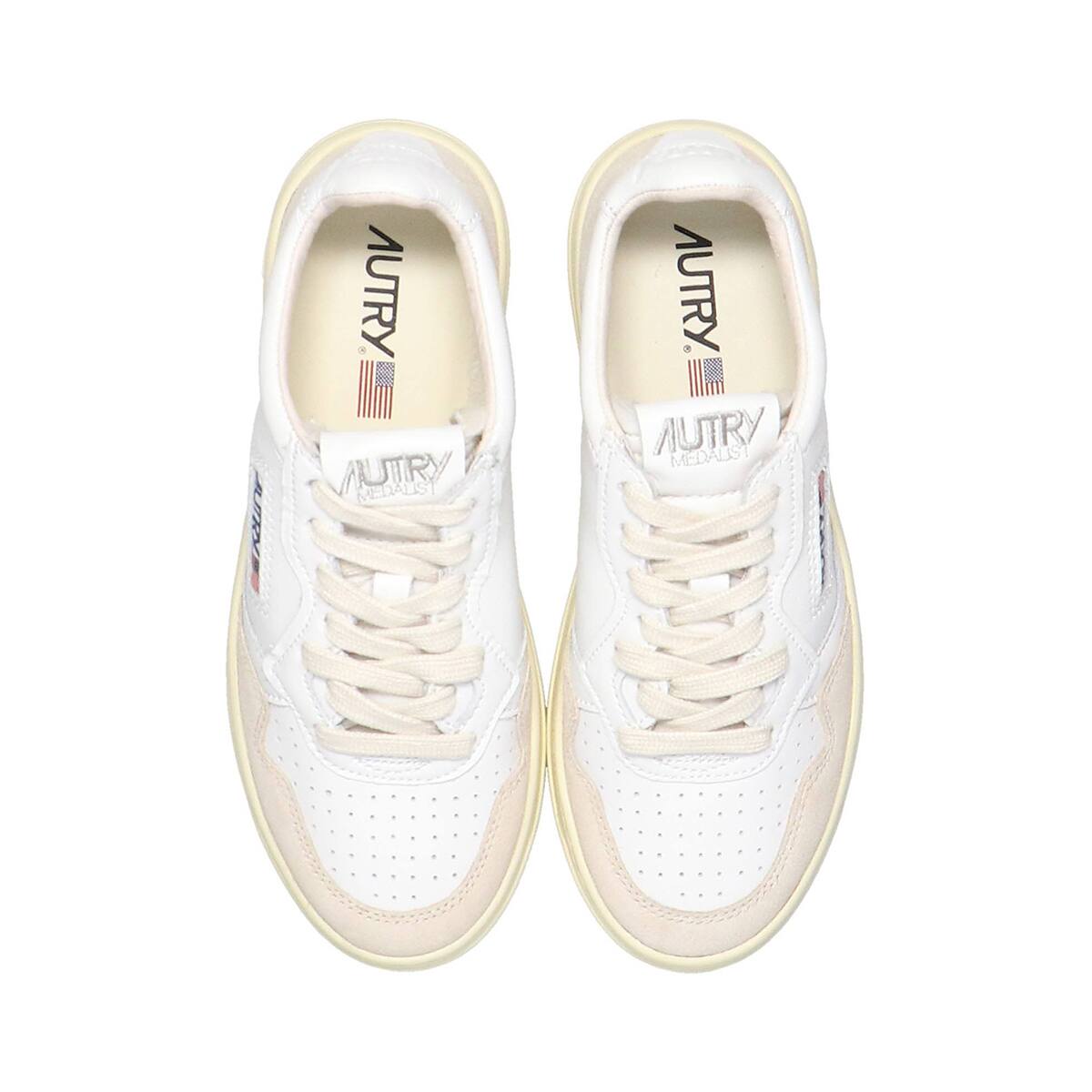 AUTRY MEDALIST LOW LEAT/SUEDE WHITE 22FA-I