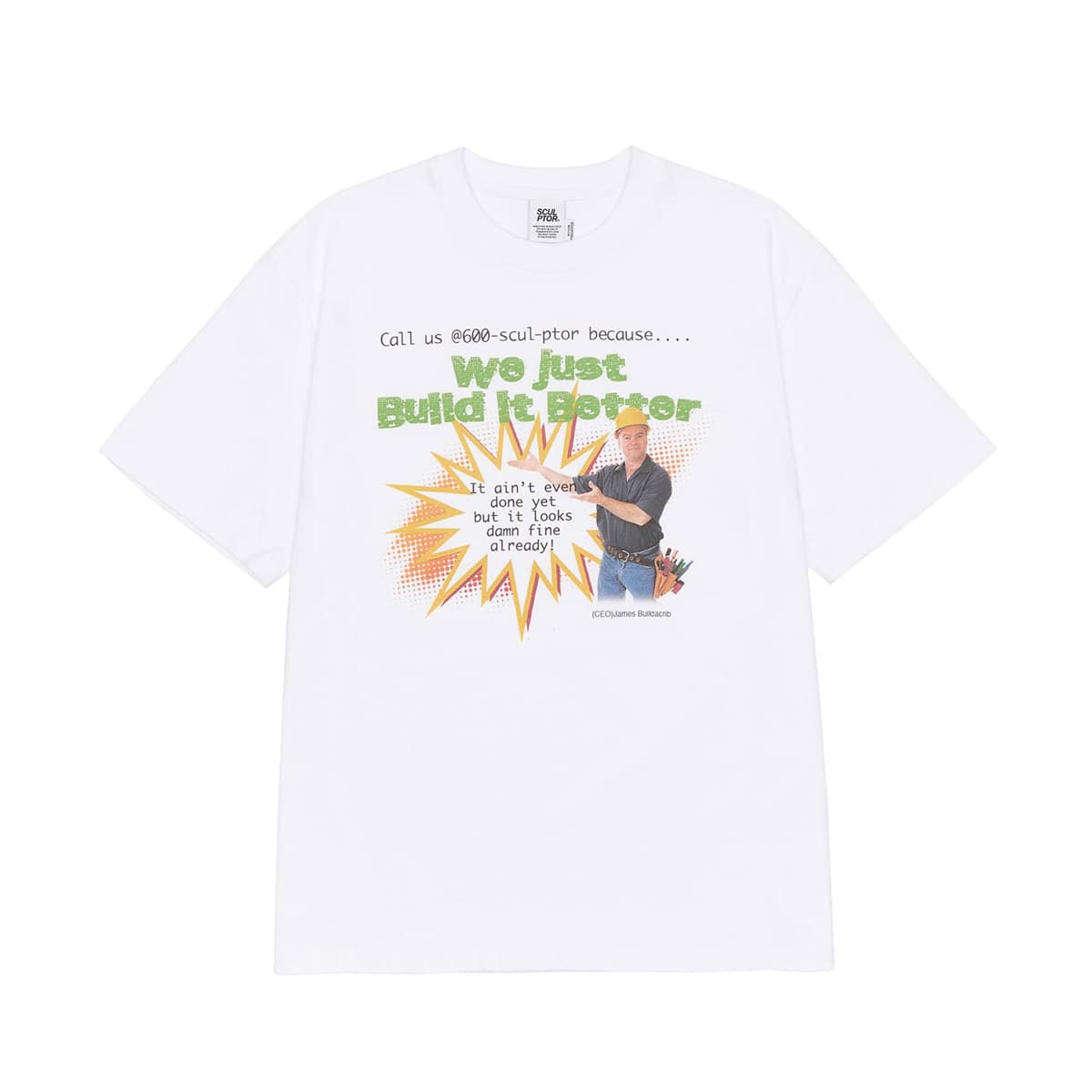 SCULPTOR Construction Site Tee WHITE 22SU-Iの画像