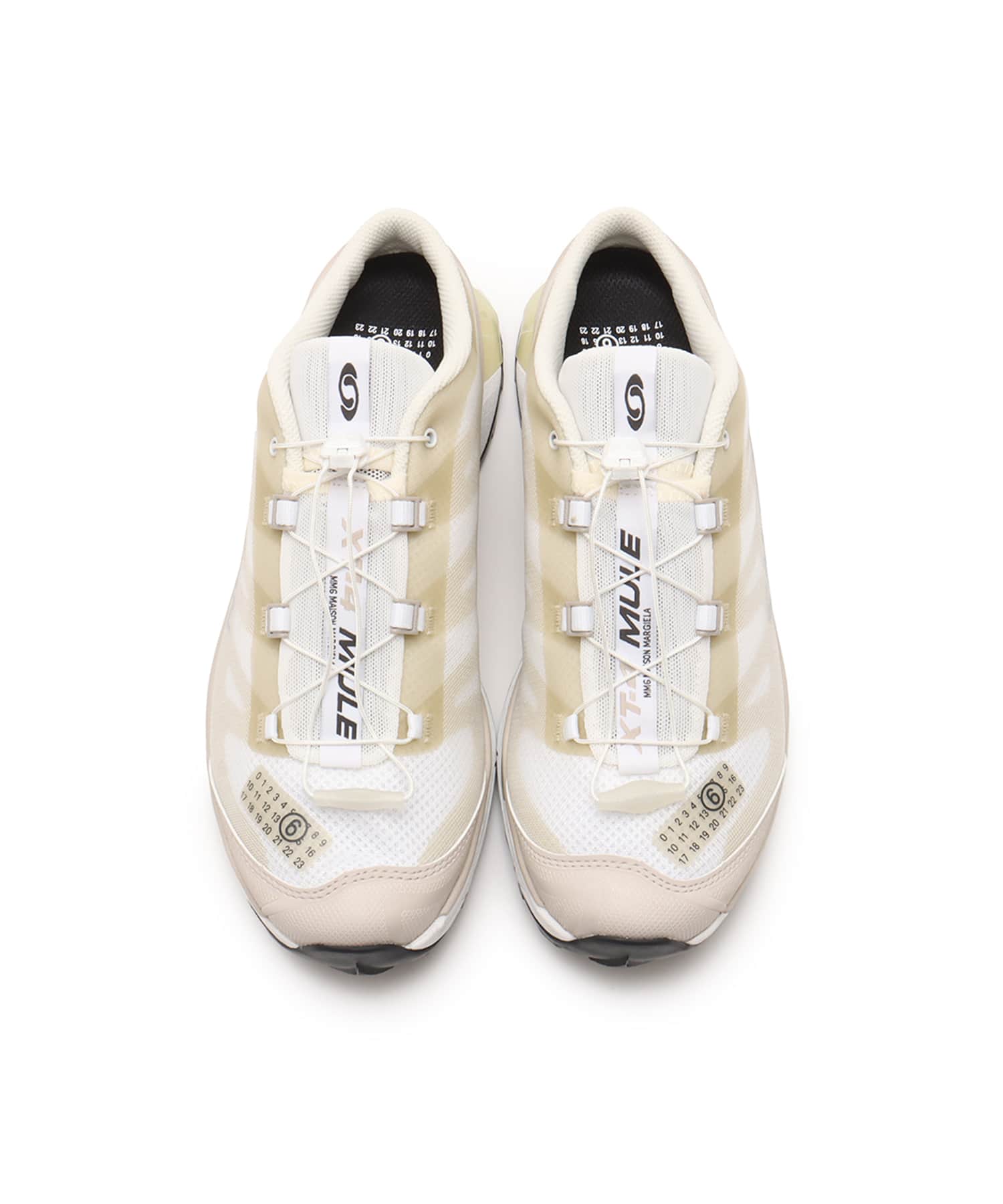 MM6 x SALOMON XT-4 ミュール White/Green Haz/Silverの画像
