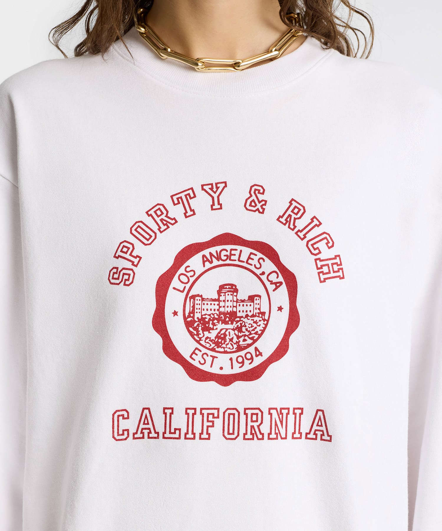 SPORTY&RICH California Emblem Crewneck White(スポーティ SPORTY&RICH California Emblem Crewneck White(スポーティ