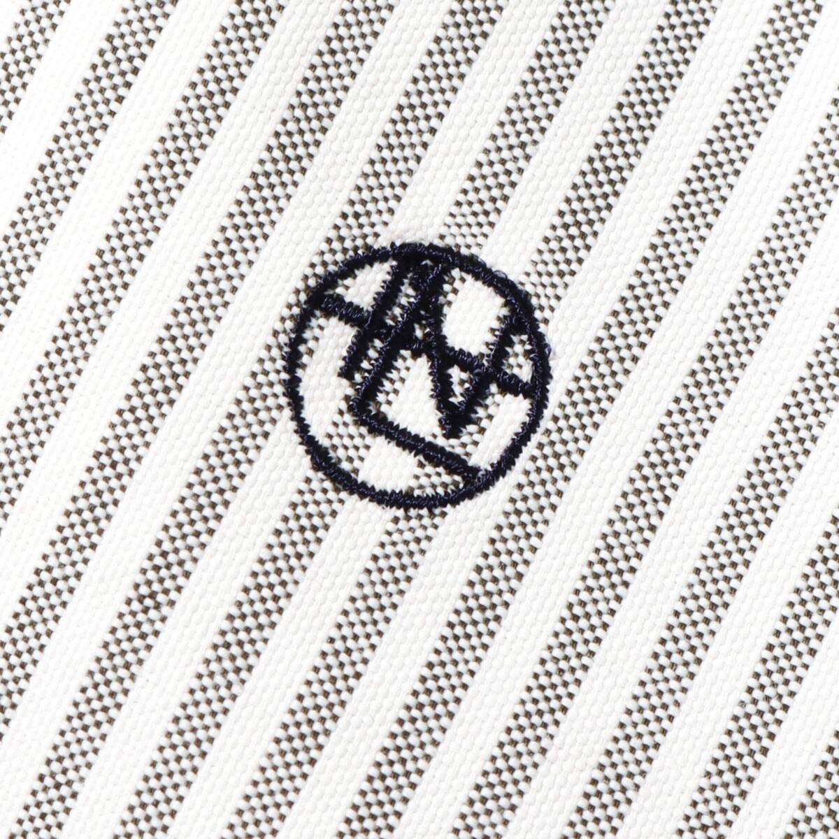 nanamica Button Down Stripe Wind Shirt OLIVE 22FA-Iの画像