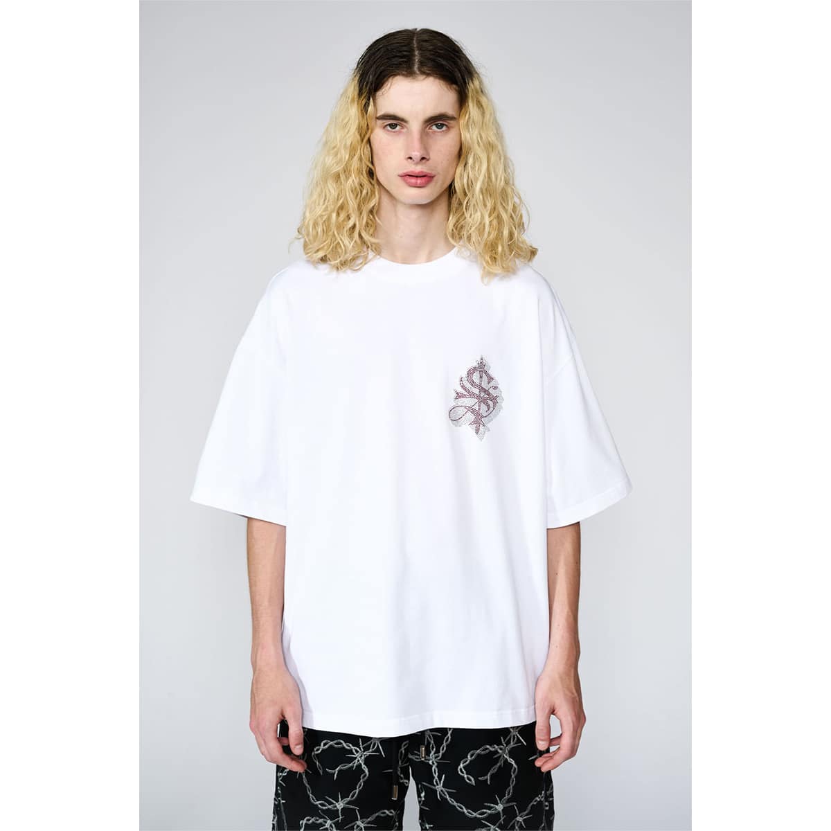 Rhinestone Cross Tee ホワイト tMCHT-m20703889837 | citylawyermag.com