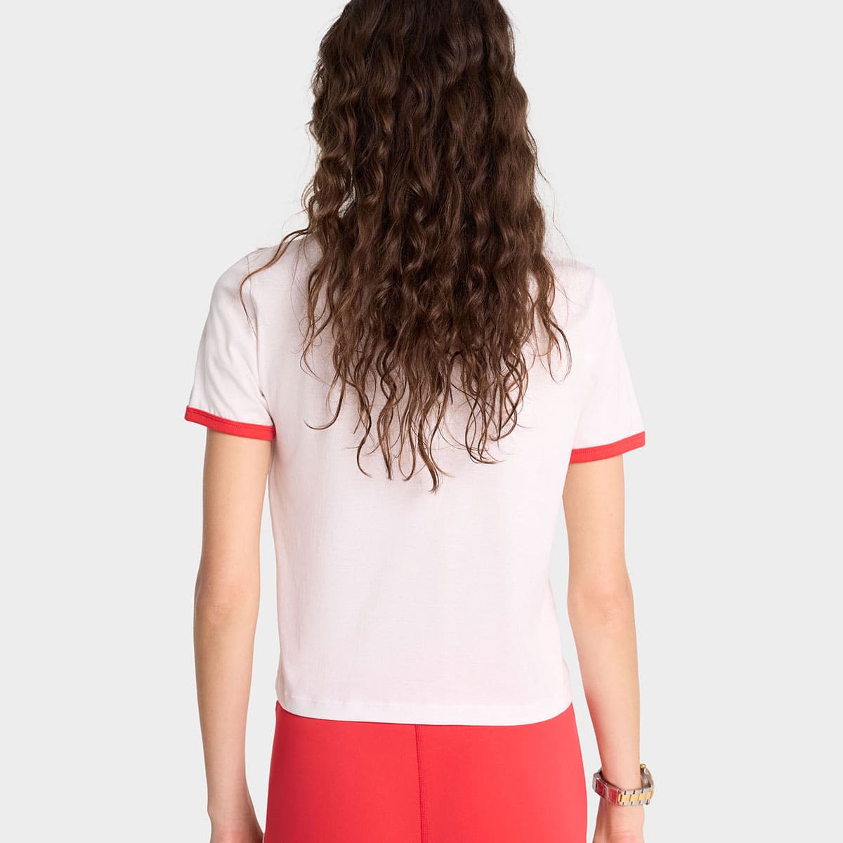 SPORTY＆RICH NY Running Club Ringer Tee White Sports Red の画像