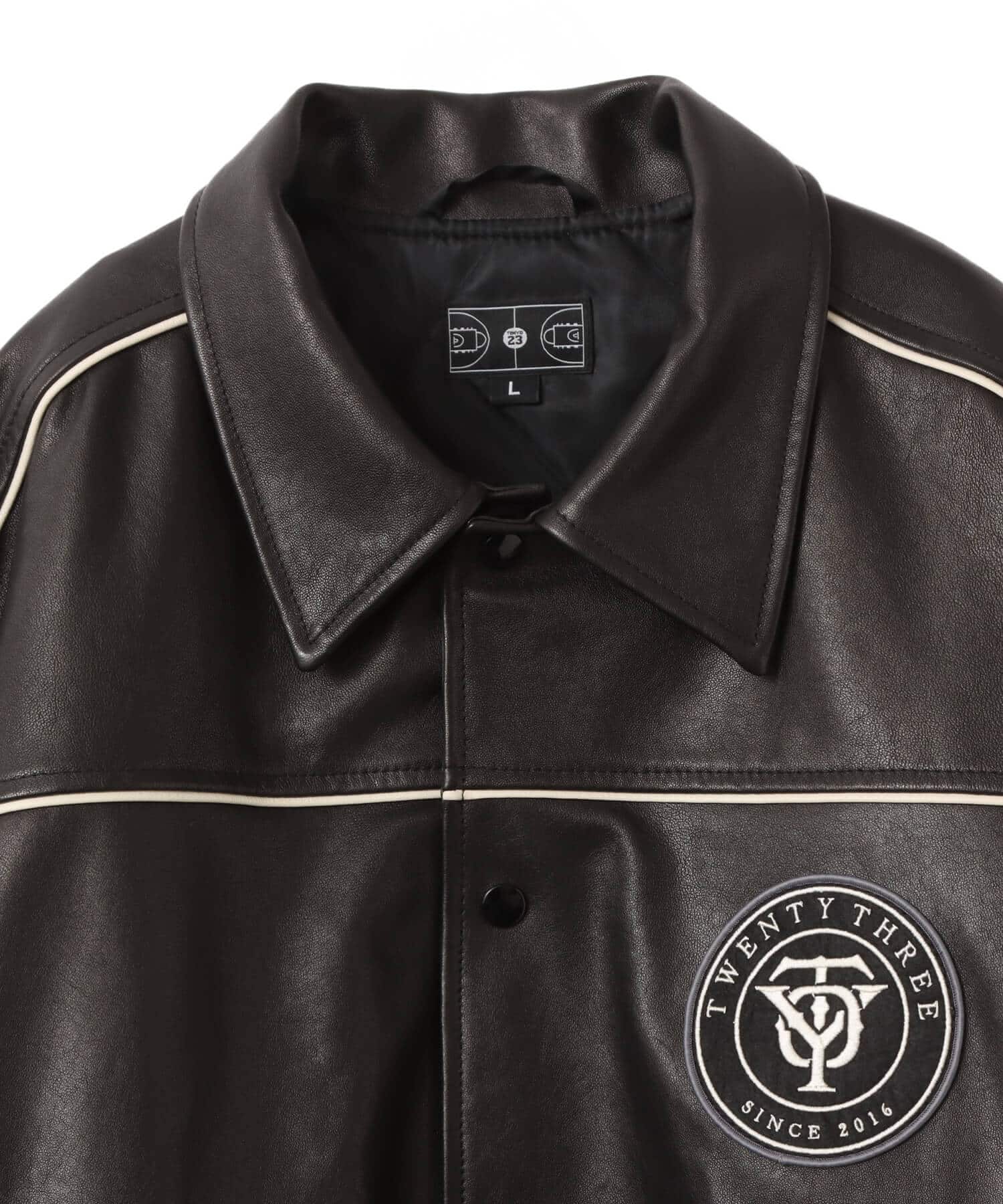 TOKYO 23 Leather Stadium Jacket BLACKの画像