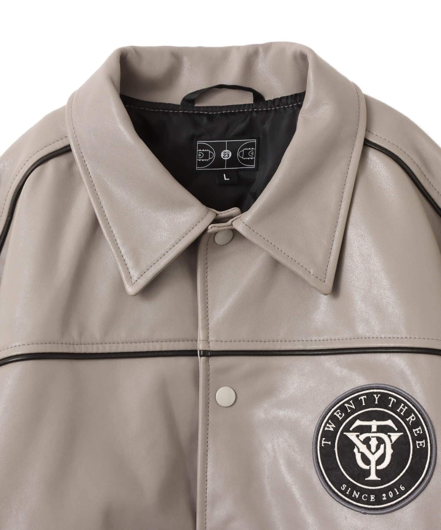 TOKYO 23 Leather Stadium Jacket GRAYの画像