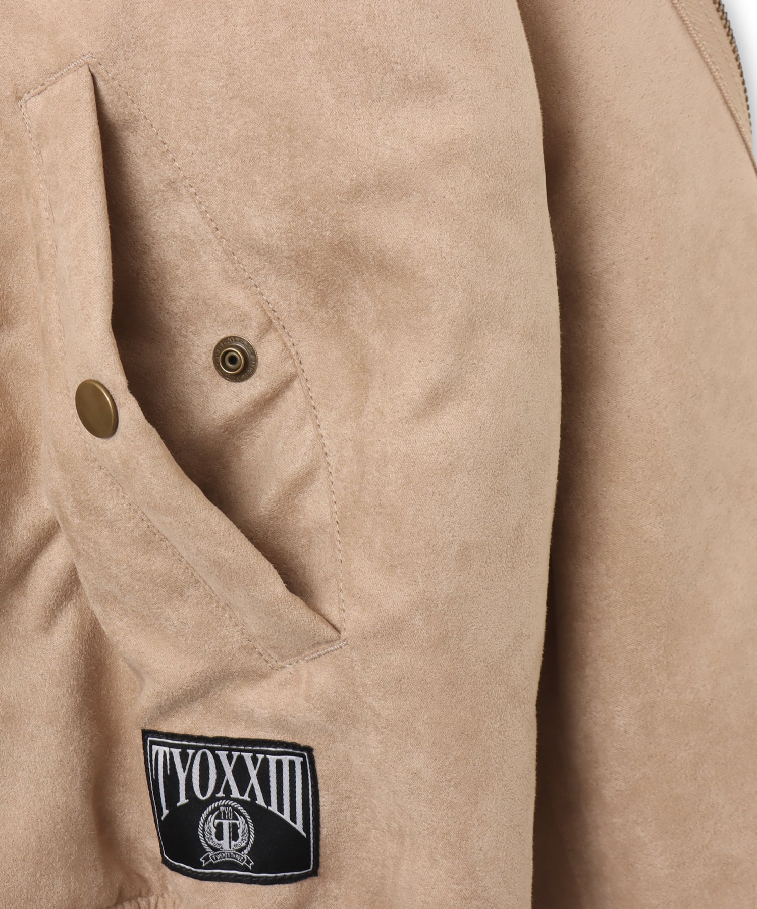 TOKYO 23 Faux Suede Bomber Jacket BEIGEの画像