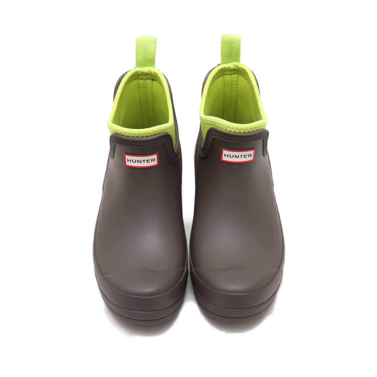 HUNTER WOMENS PLAY CHELSEA NEOPRENE BOOT Sheep/Acid Green の画像