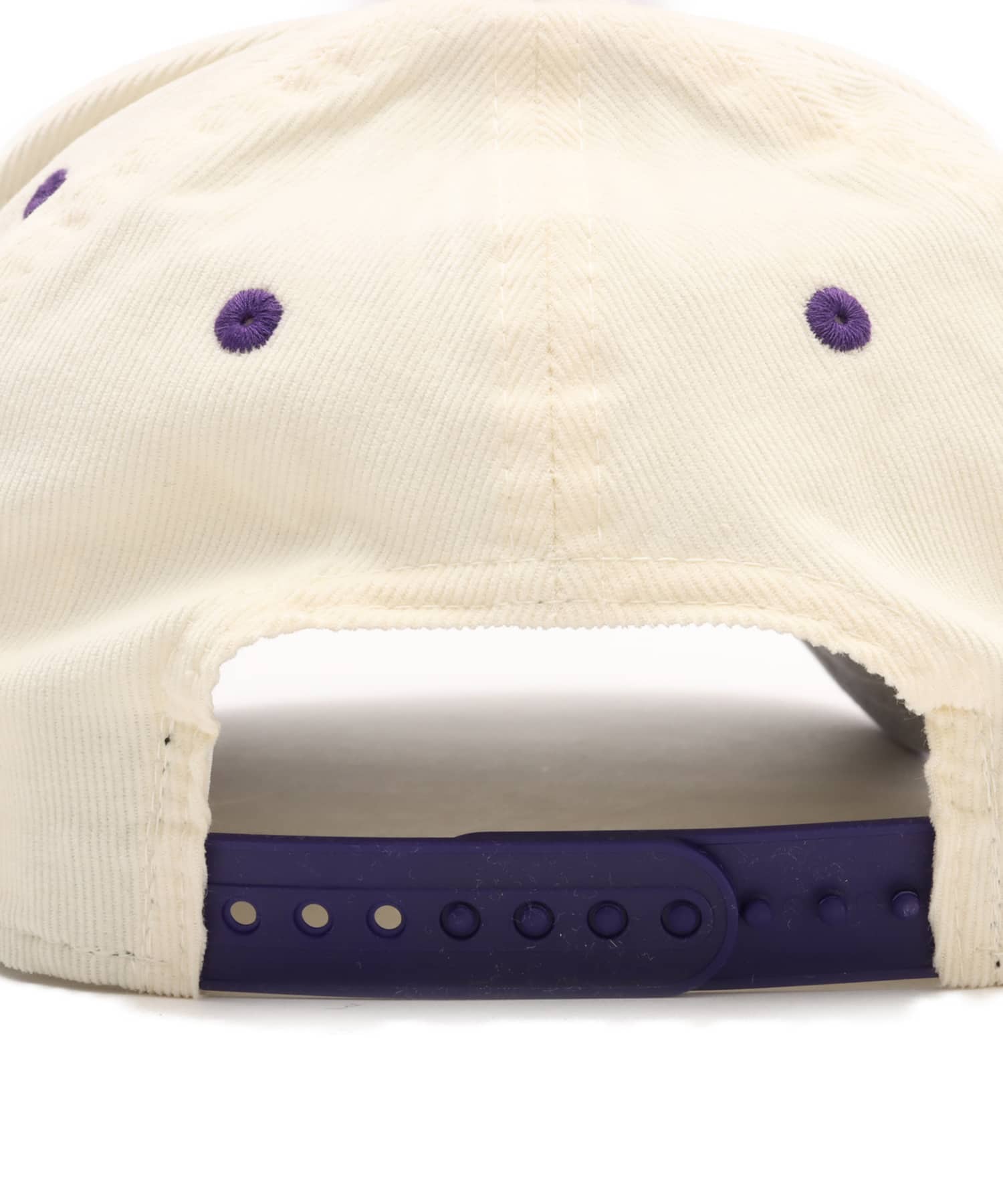 NEW ERA 9FORTY A-FRAME SUMMER CORDUROY Los Angeles Lakers CHROME TRUE PURPLE VISOR PURPLEの画像