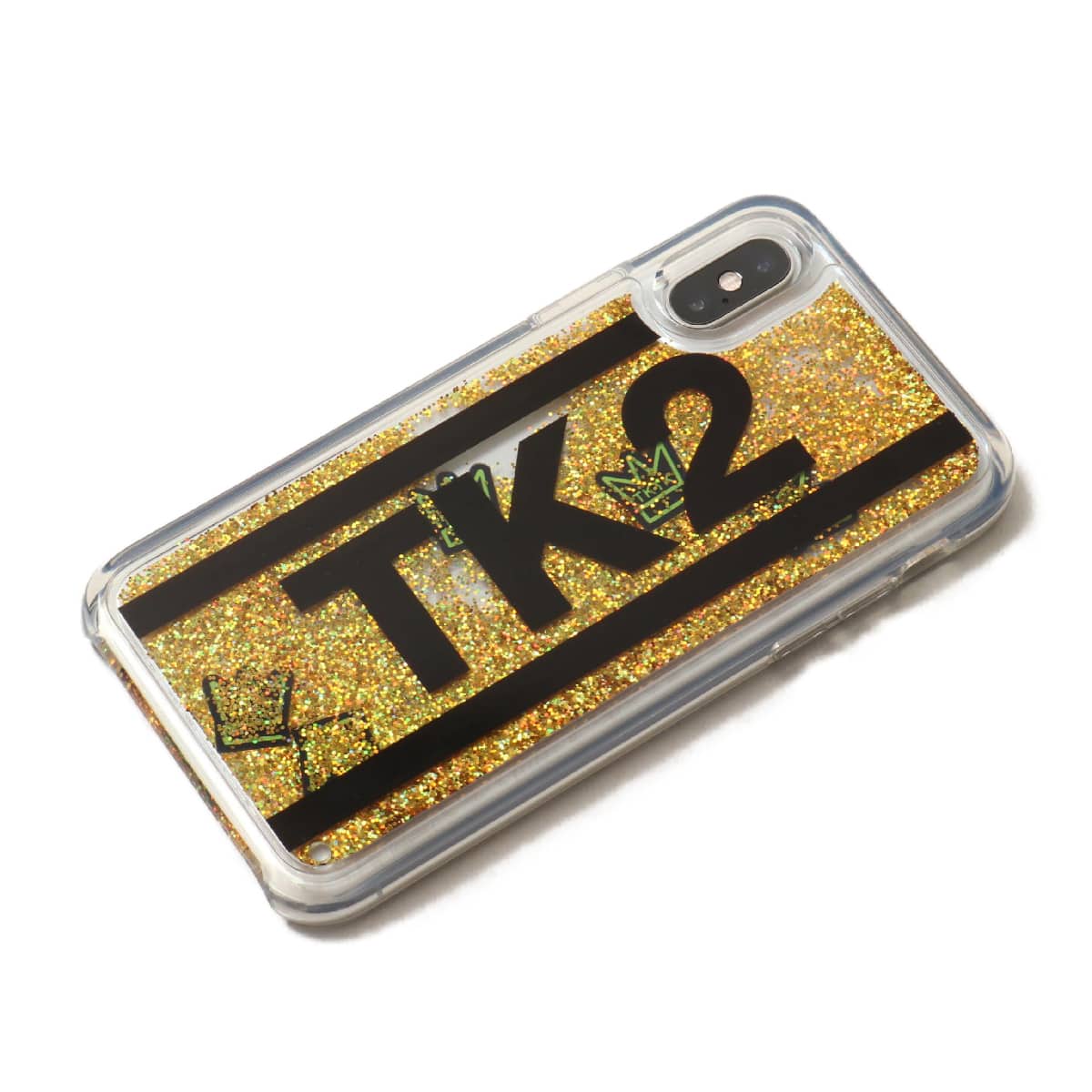 atmos pink × TK2 グリッターラメ iPhoneX ケース CLEARの画像