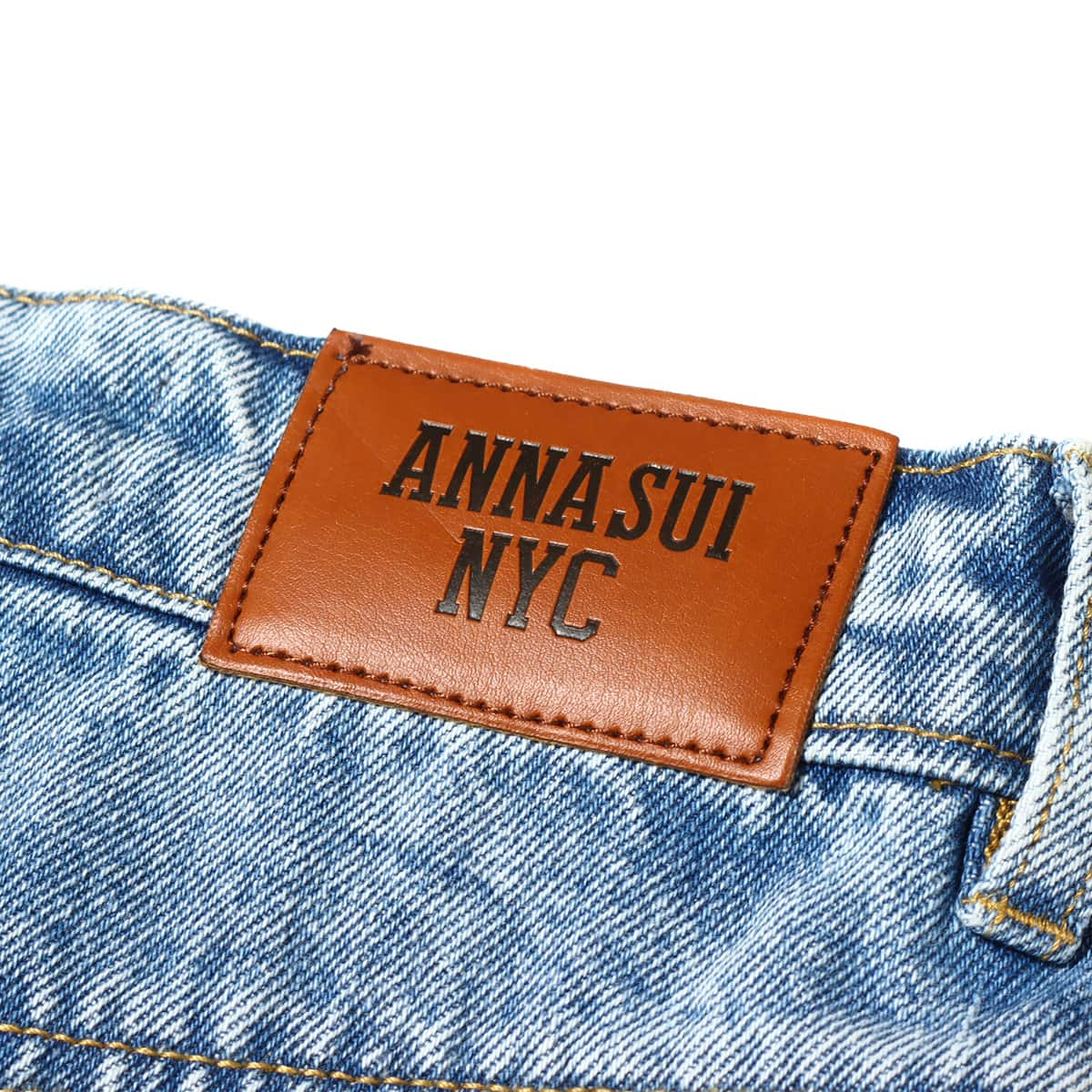 ANNA SUI NYC ワッペンデニムパンツ L・BLUE 22HO-I