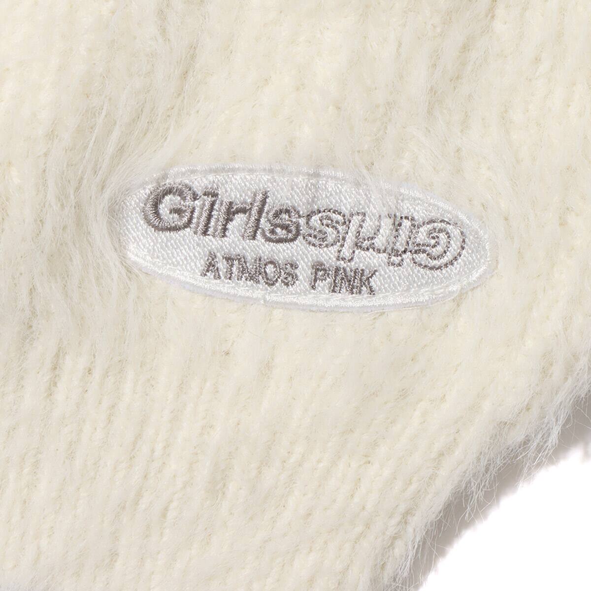 Girls2 × atmos pink モヘアカーディガン WHITEの画像