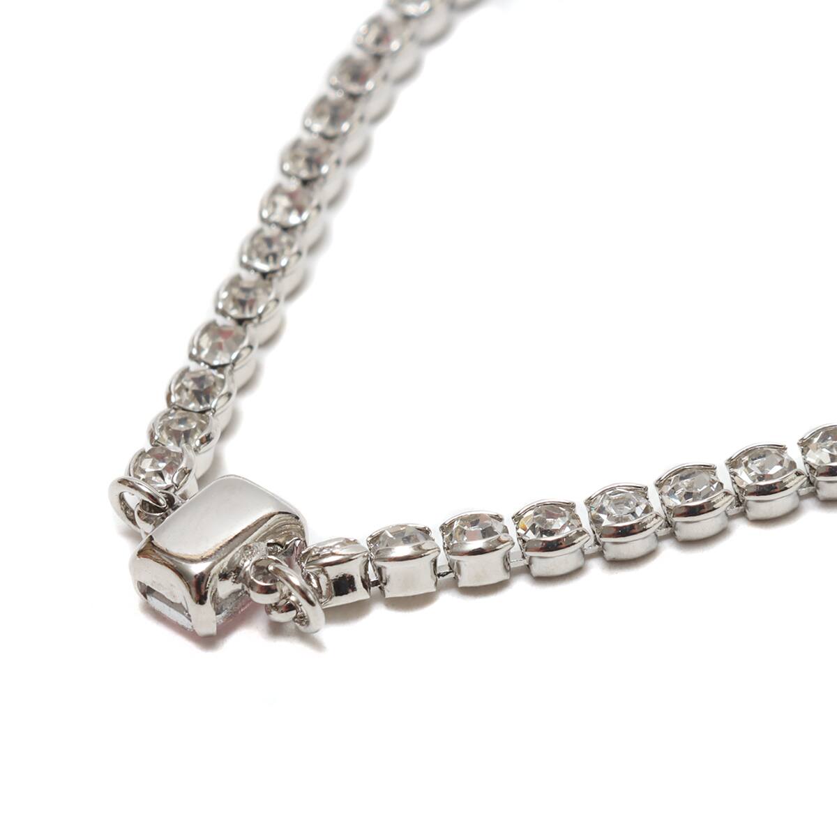 atmos pink ビジューネックレス SILVERの画像