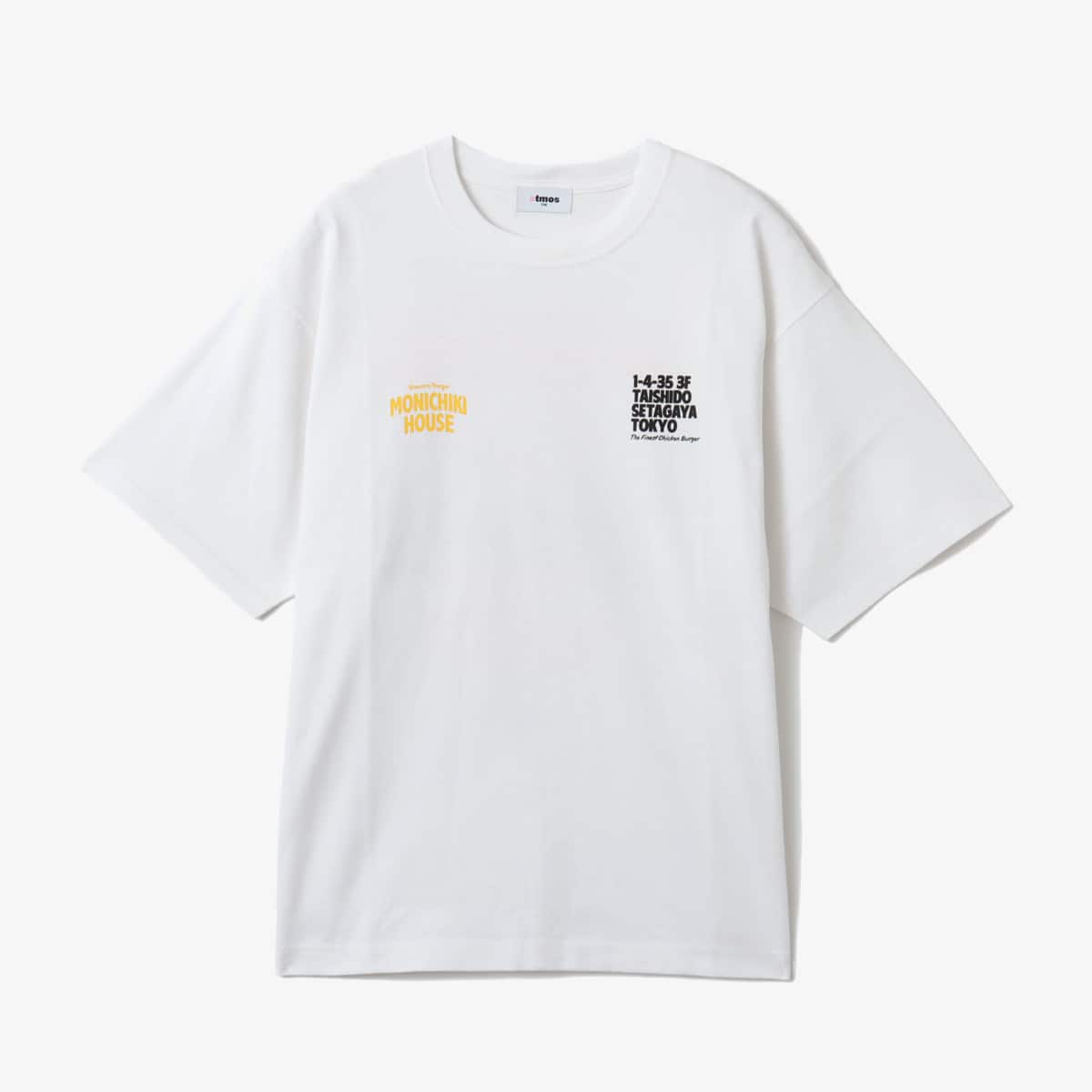atmos pink x MONICHIKI HOUSE Address T-Shirt WHITEの画像