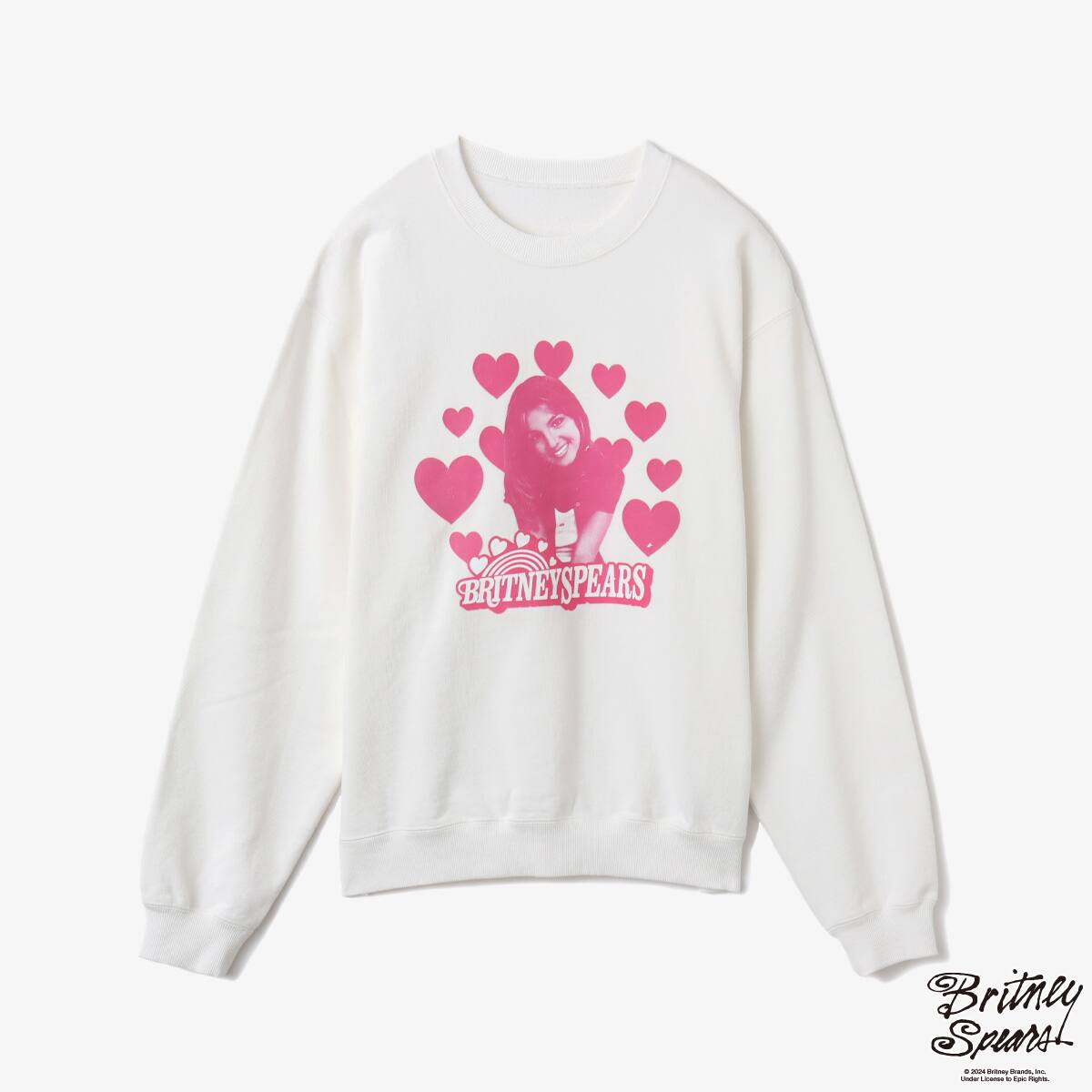 高級品市場 atmos pink x Britney Spears Heart Logo Sweat Shirt WHITE トレーナー+スウェット