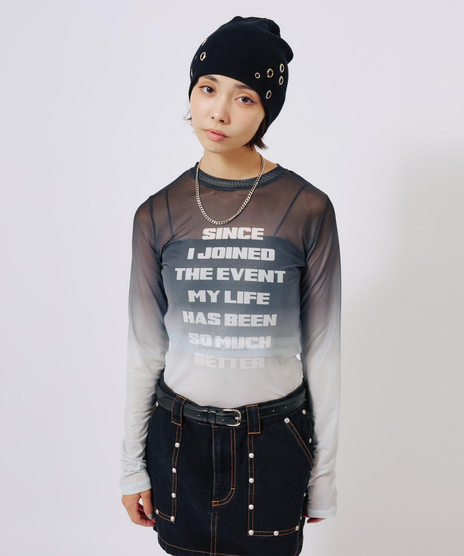 atmos pink See-Through Logo Tops BLACKの画像