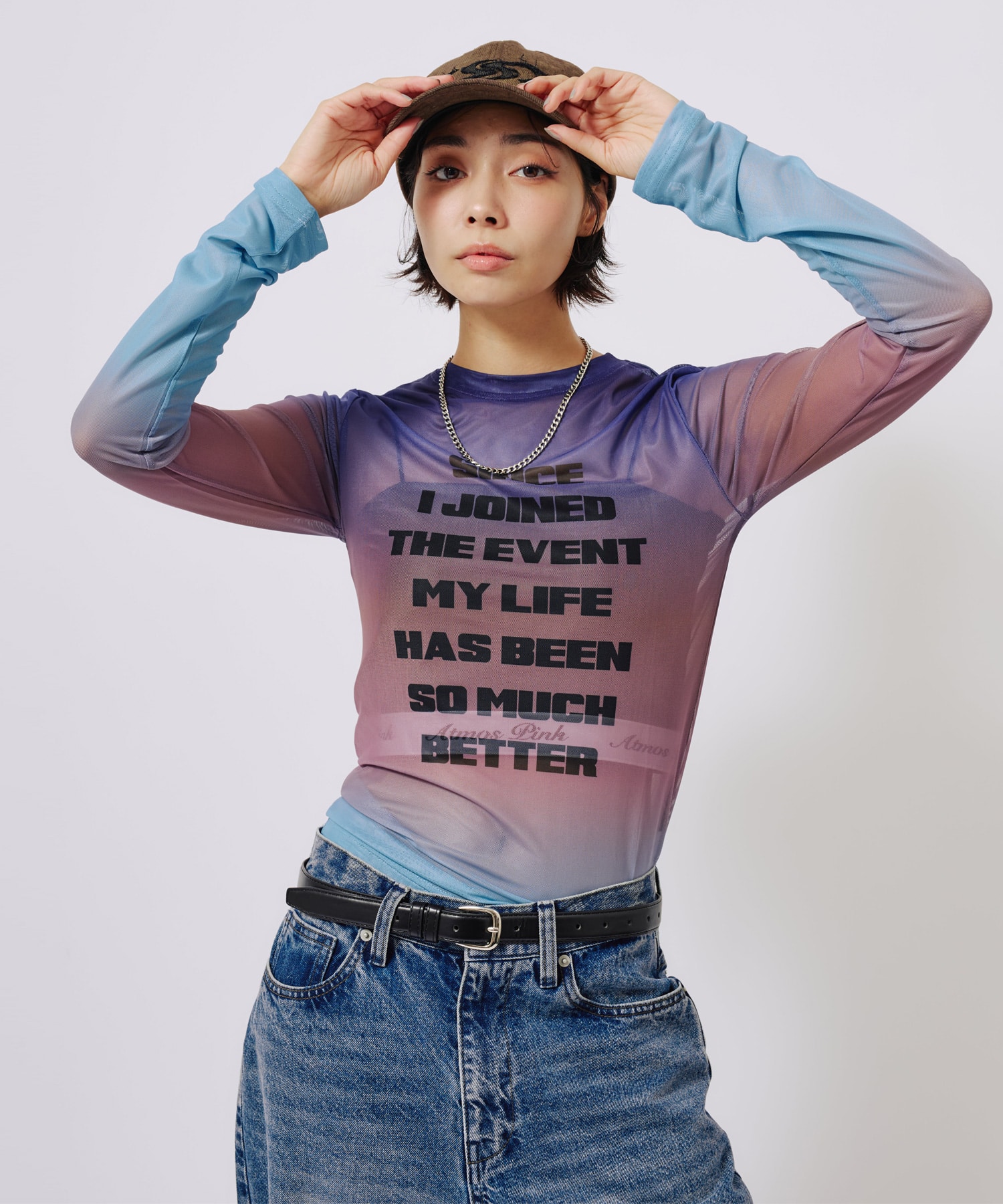 atmos pink See-Through Logo Tops MULTIの画像