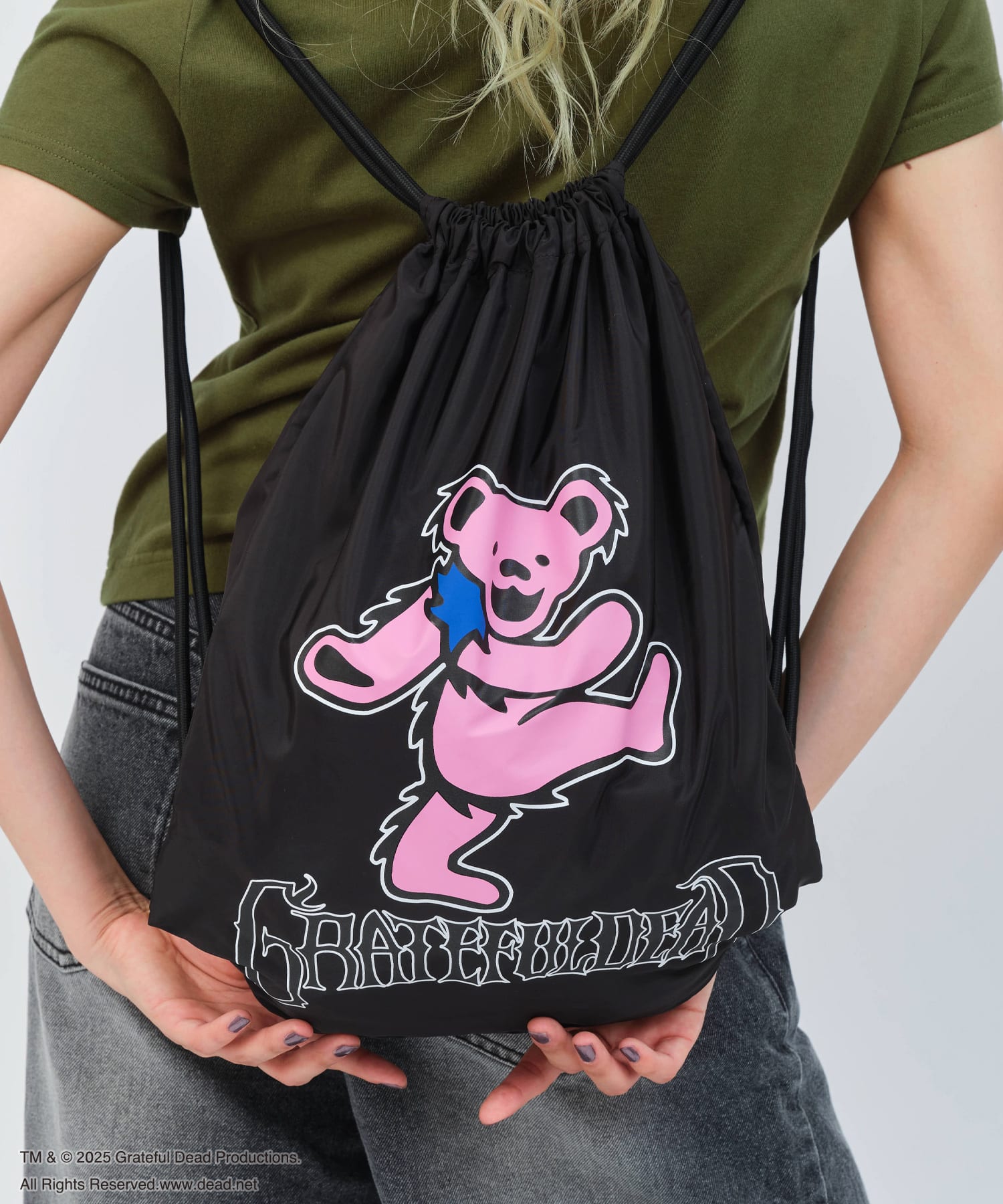 atmos pink Grateful Dead Knapsack BLACKの画像