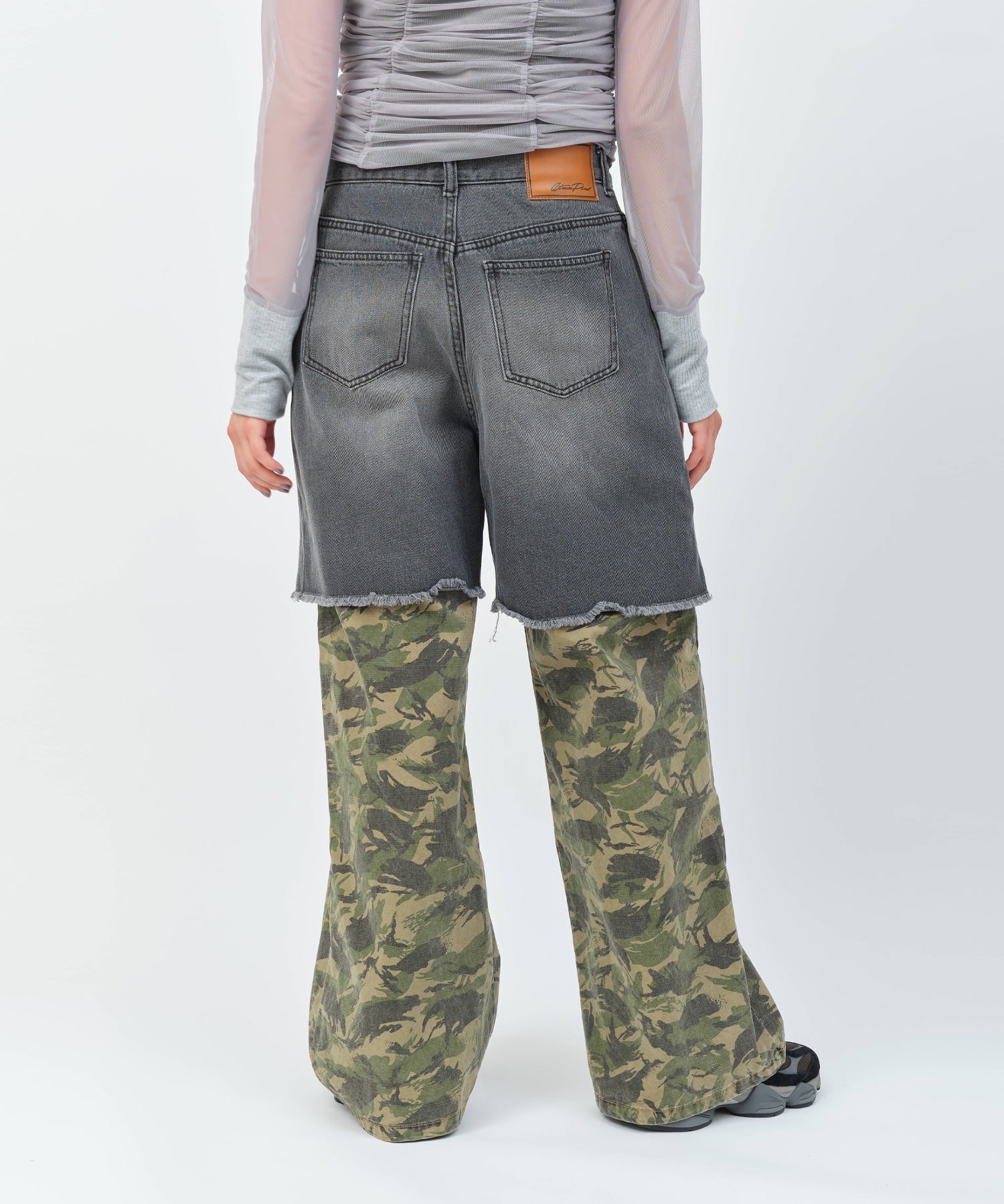 atmos pink Layered Denim Pants BLACKの画像