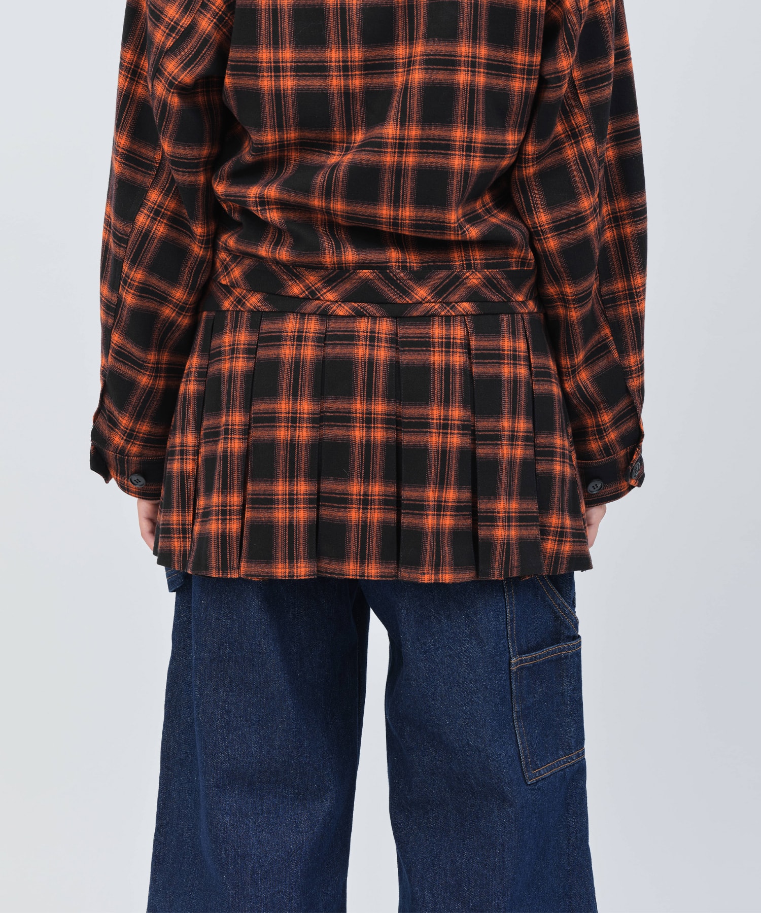 atmos pink Plaid Mini Skirt ORANGEの画像