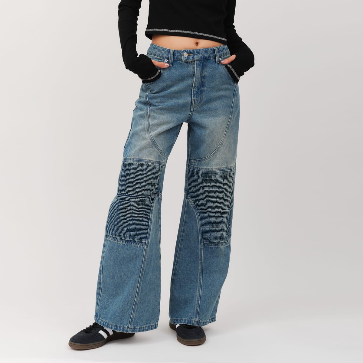 atmos pink Biker Denim Pants BLUEの画像