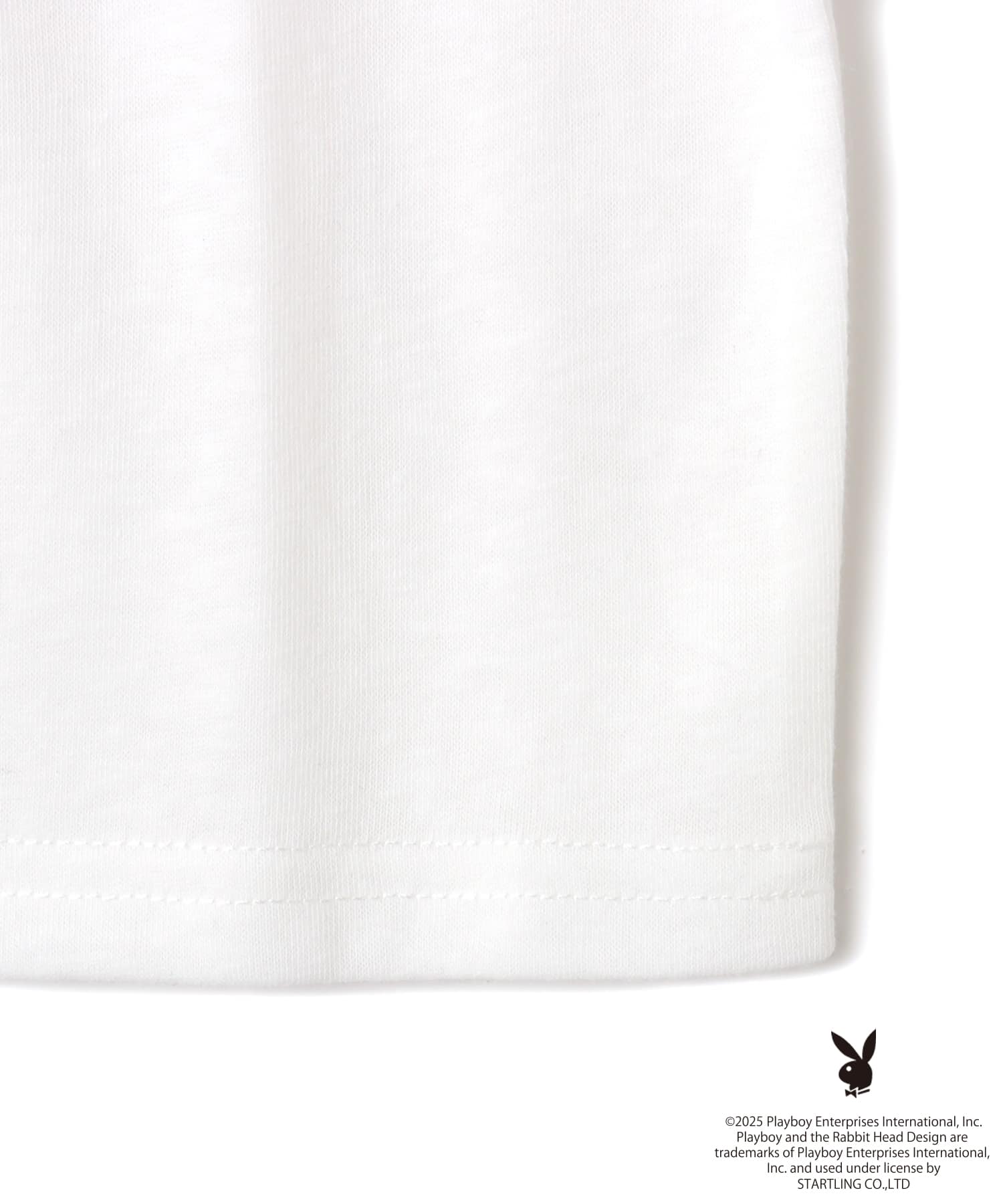 PLAYBOY x atmos pink Rhinestone T-shirt WHITEの画像