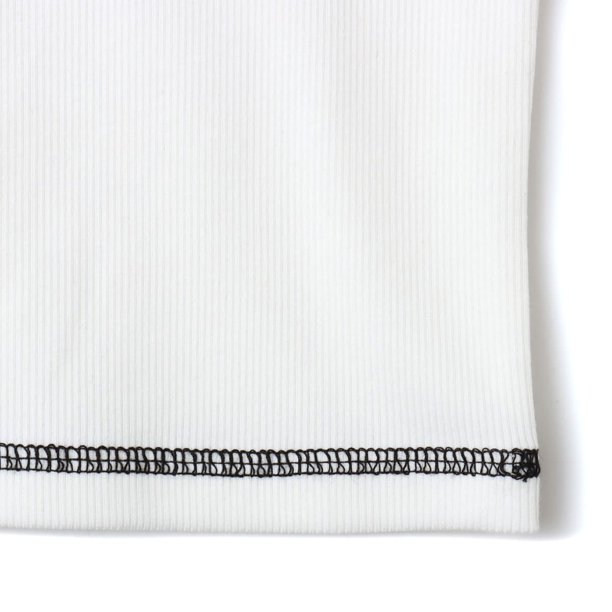 atmos pink Rib Long Sleeve T-shirt WHITEの画像