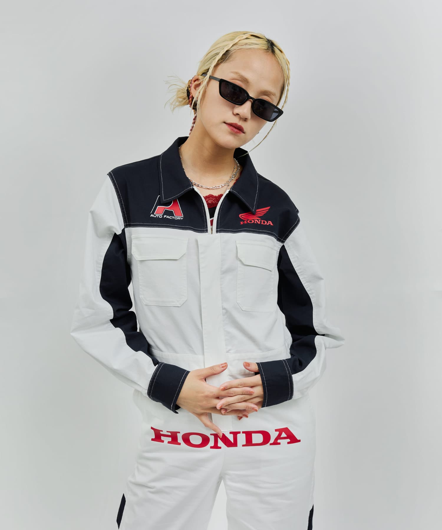 HONDA x atmos pink Racing All-in-one WHITEの画像
