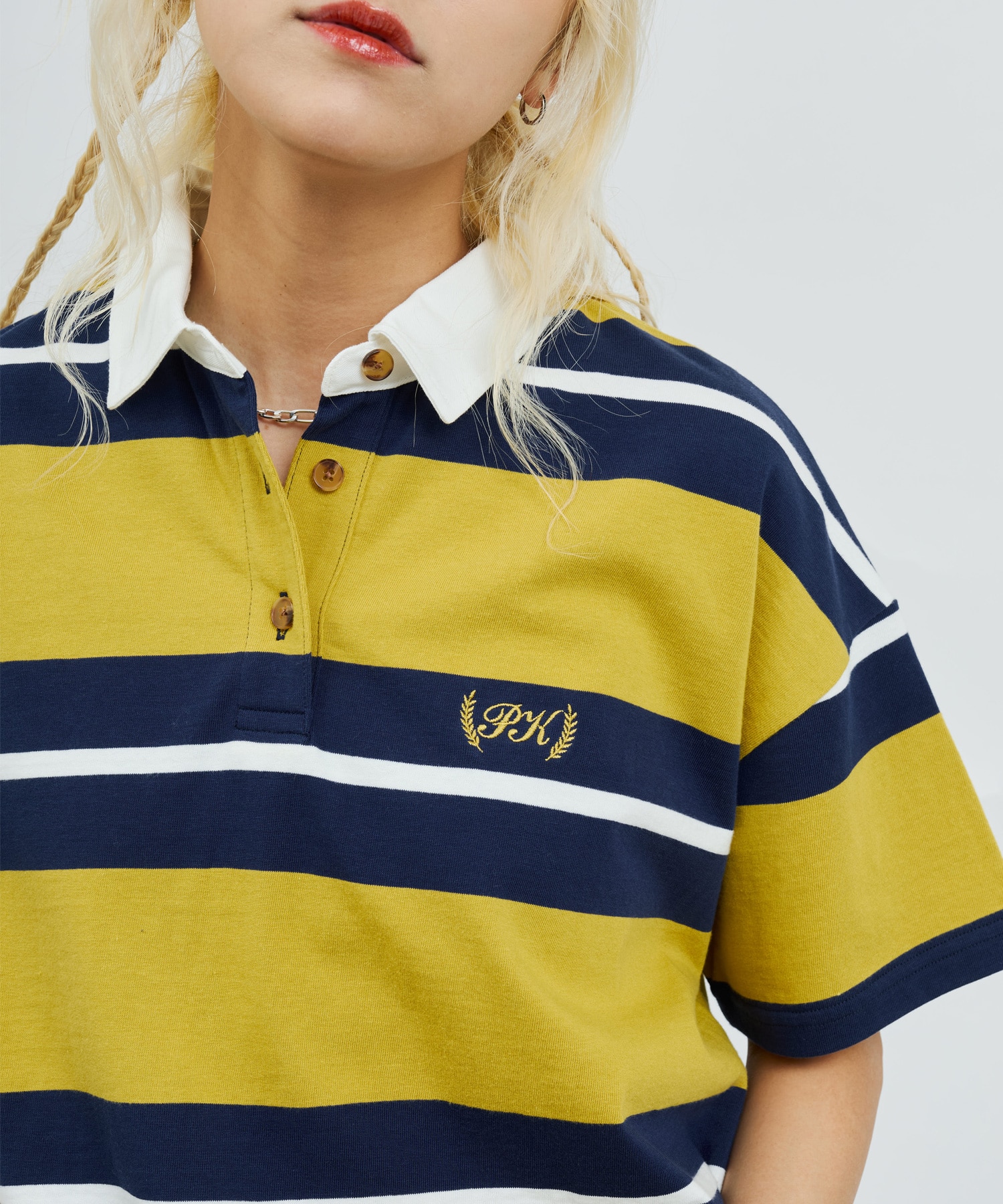 atmos pink Rugger Shirt YELLOWの画像