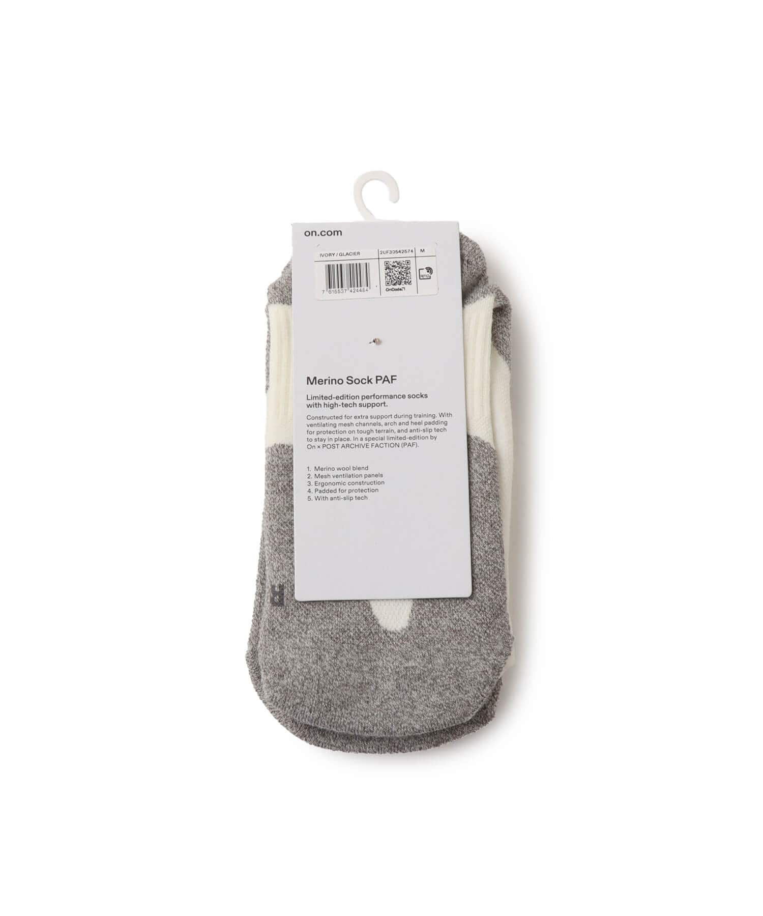 On Merino Sock PAF 1 U Ivory | Glacierの画像