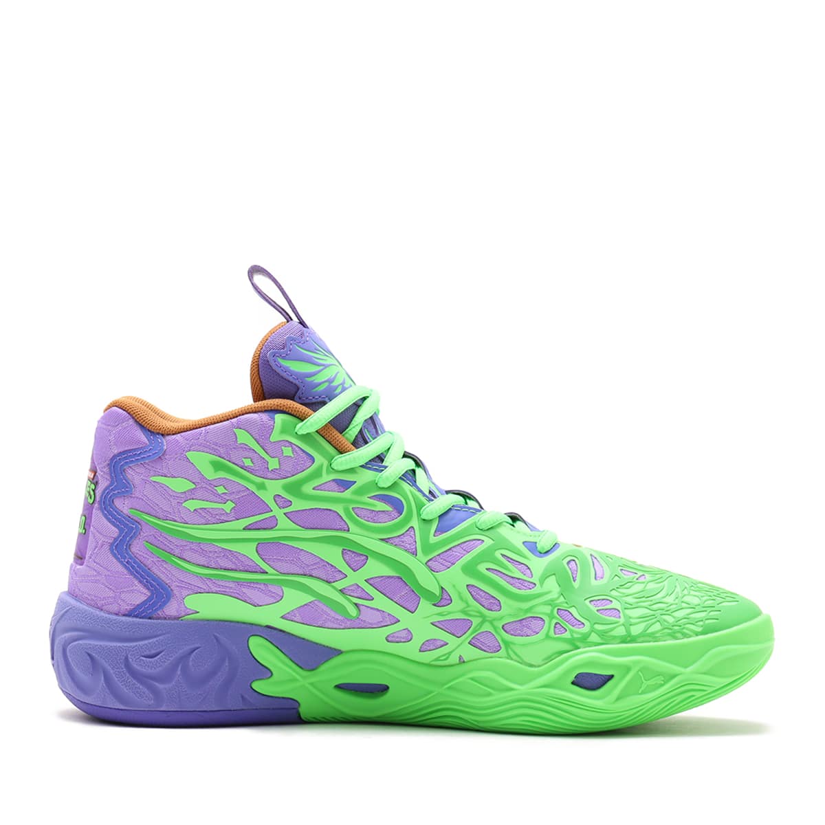 PUMA MB.04 TMNT R&D FLURO GREEN PES-PUMA RED-DARの画像