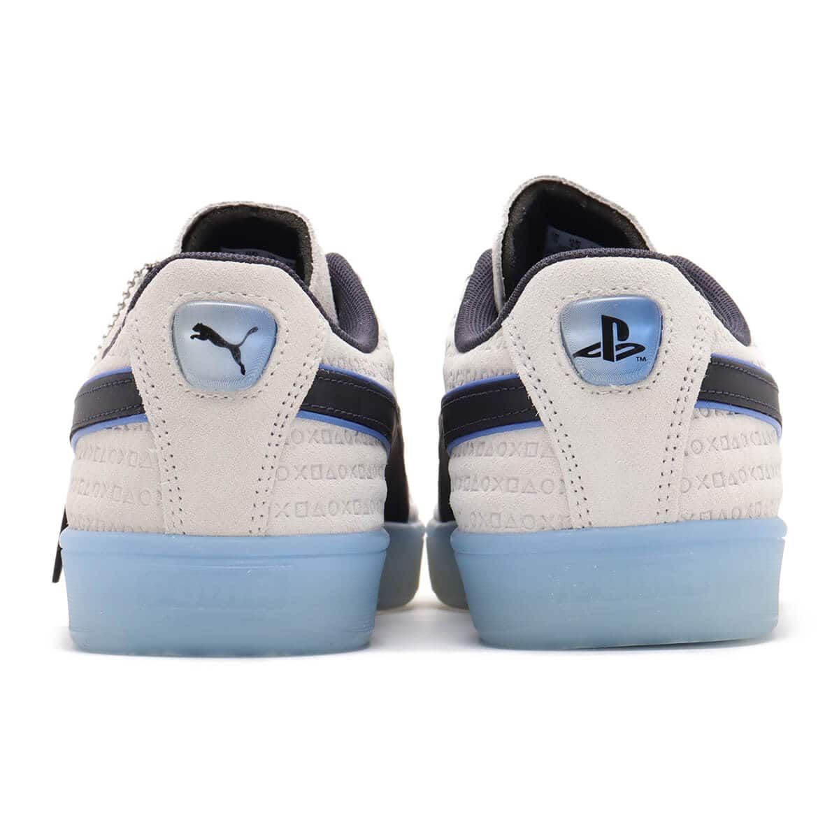 PUMA SUEDE PlayStation GLACIAL GRAY-NEW NAVYの画像