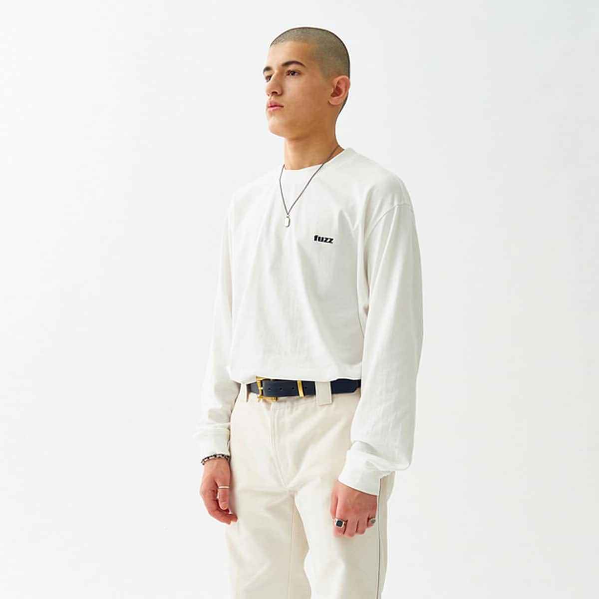 fuzz BASIC LOGO L/S TEE WHITE 20HO-Iの画像