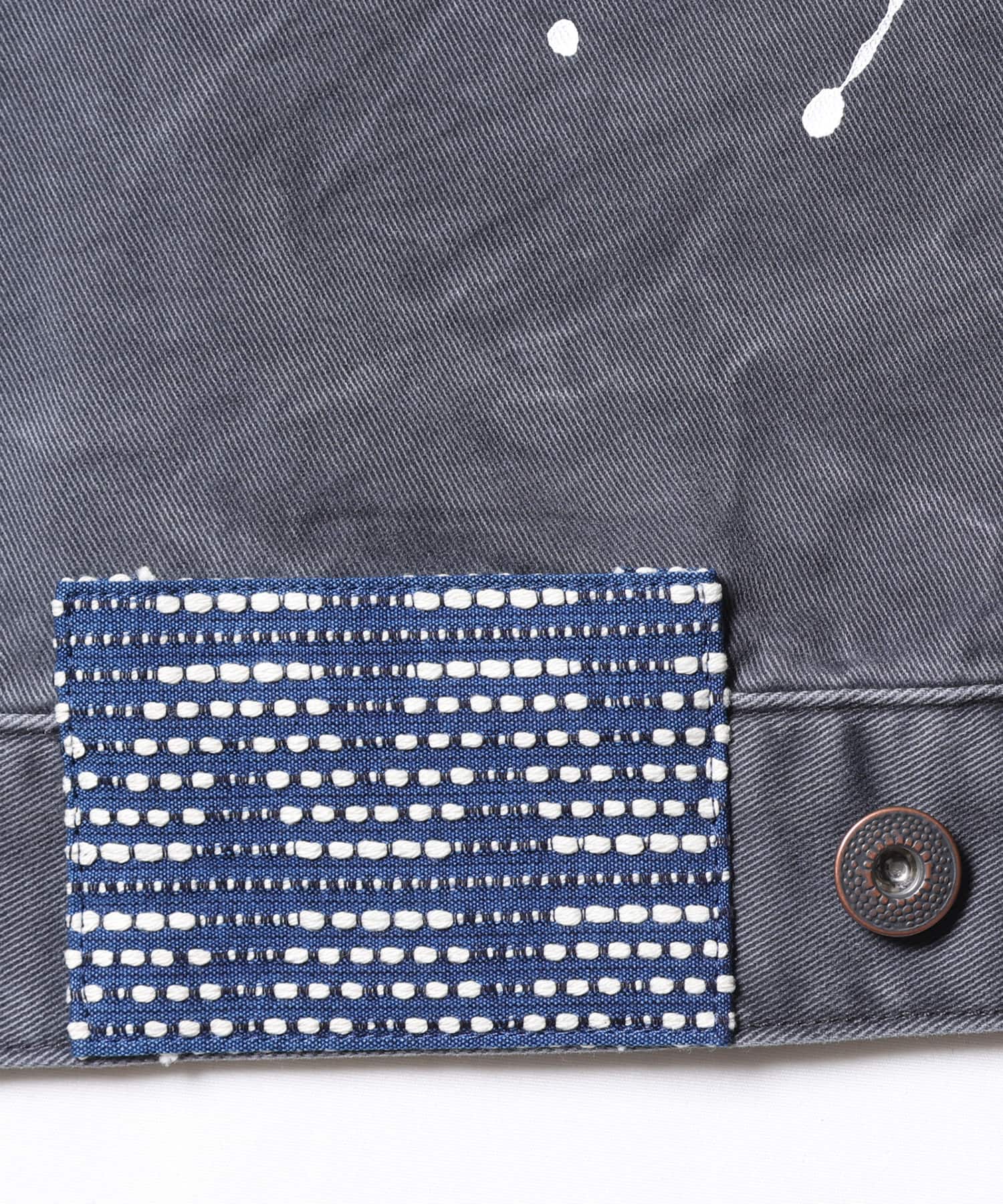 LIBERAIDERS GARMENT DYED TRUCKER JACKET CHARCOALの画像