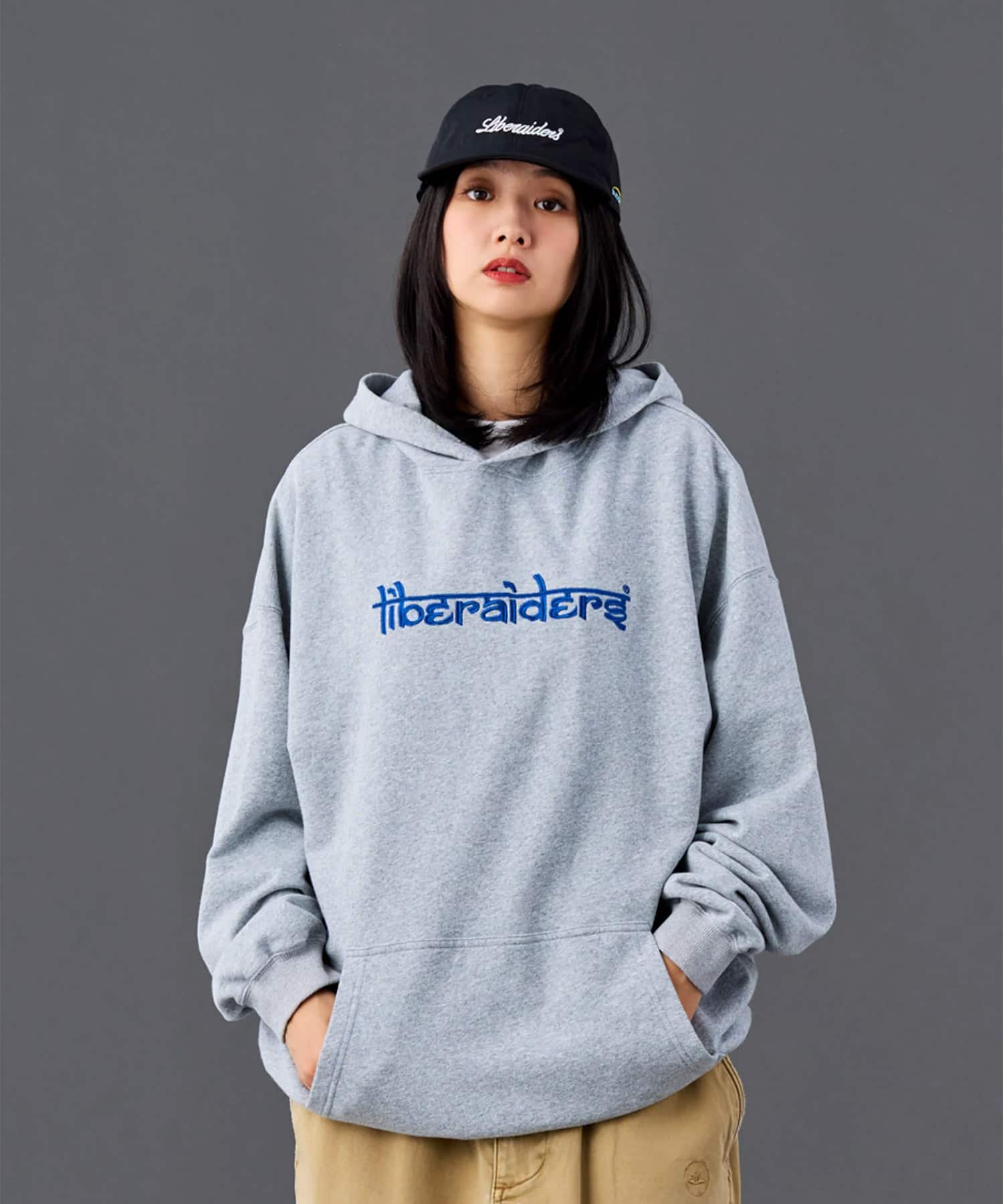 LIBERAIDERS FRENCH TERRY HOODIE GRAYの画像