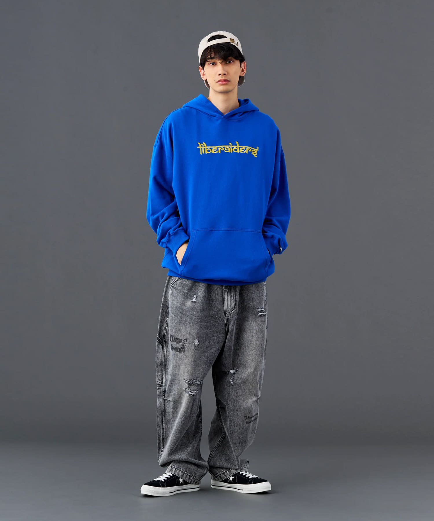 LIBERAIDERS FRENCH TERRY HOODIE BLUEの画像