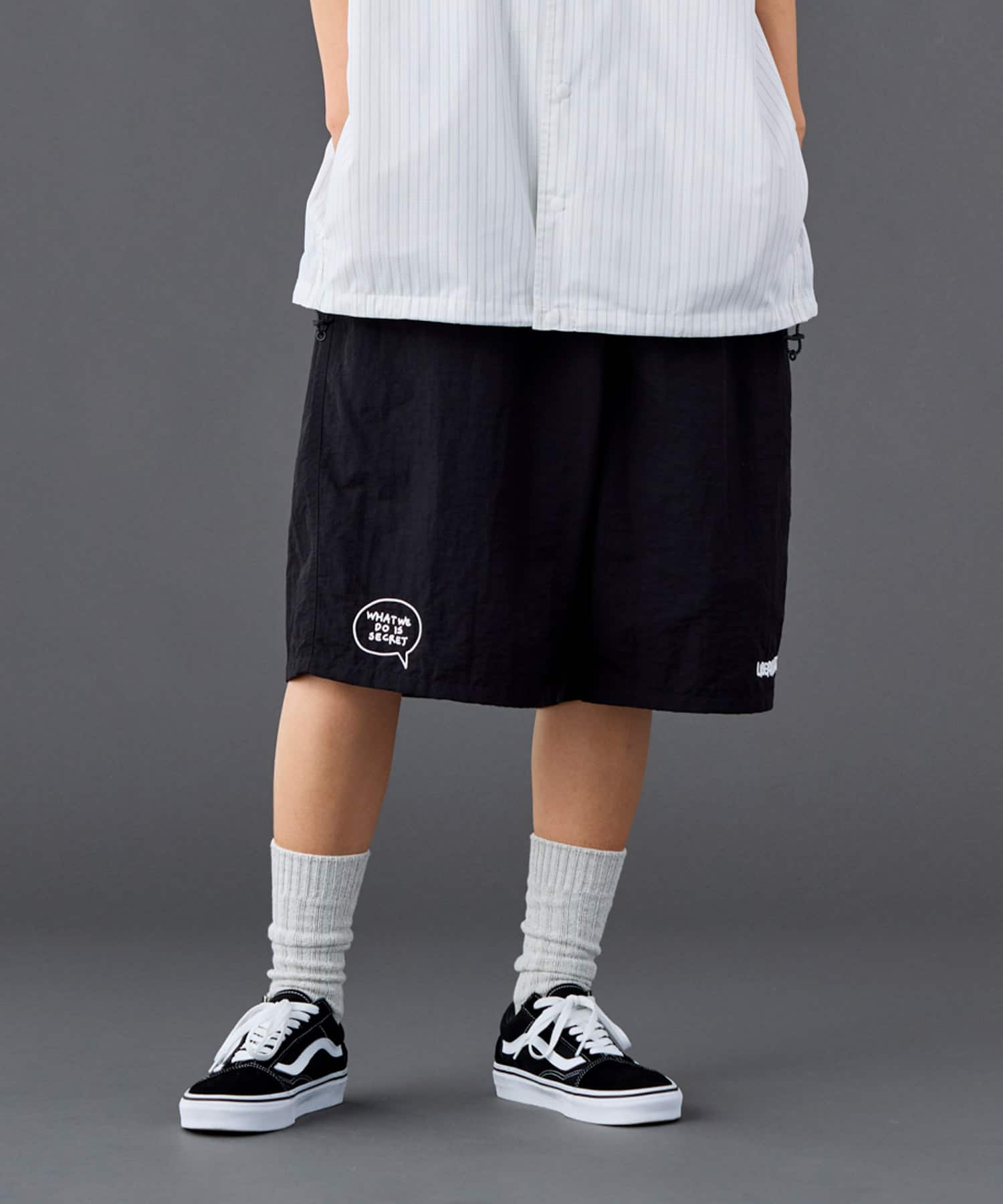 LIBERAIDERS NYLON HALF SHORTS BLACKの画像