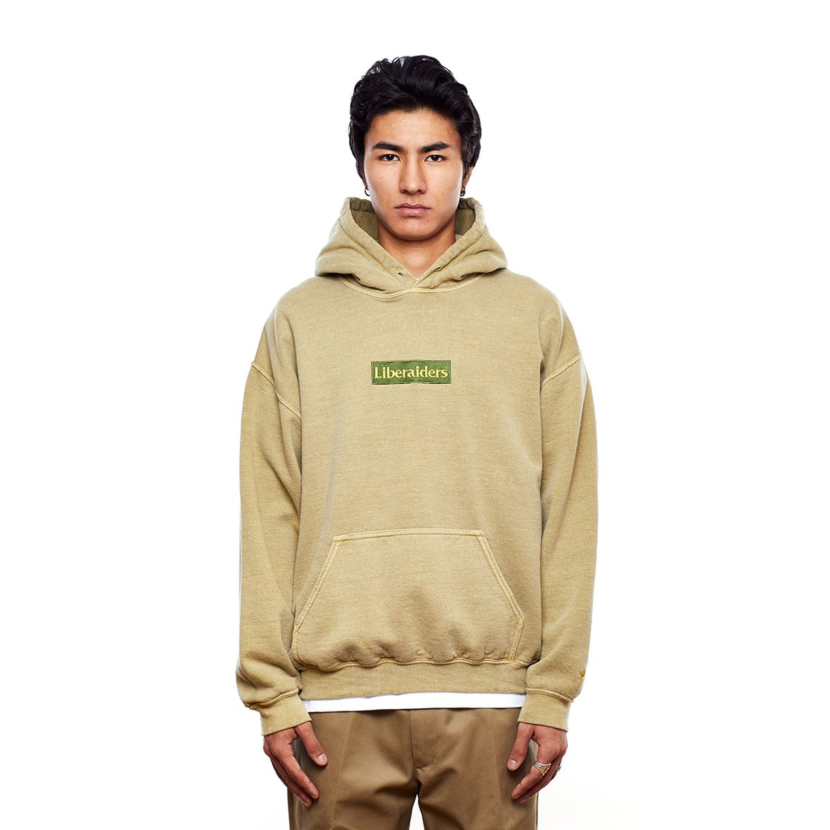 LIBERAIDERS OG LOGO EMBROIDERY HOODIE SAND 20SP-I