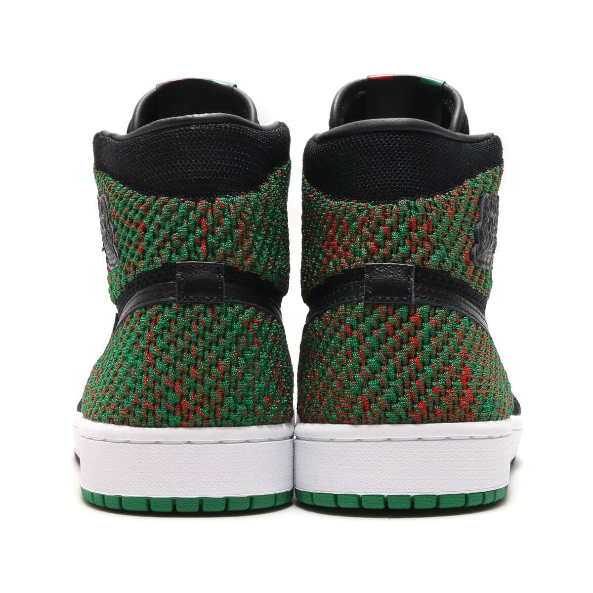 JORDAN BRAND AIR JORDAN 1 RE HI FLYKNIT BHM  BLACK/BLACK-PINE GREEN-UNIVERSITY REDの画像