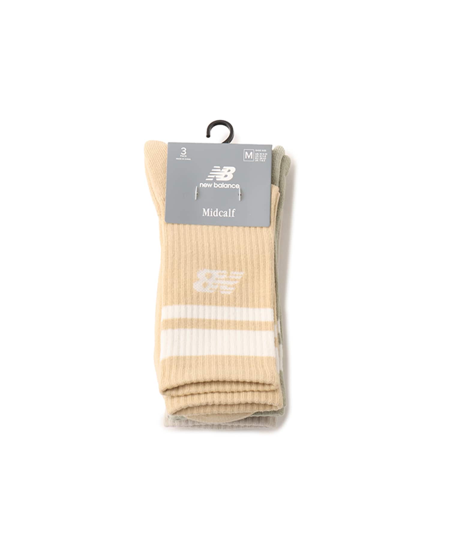 New Balance Everyday Stripe Mid Carf Socks 3 Pack アソートカラー2の画像