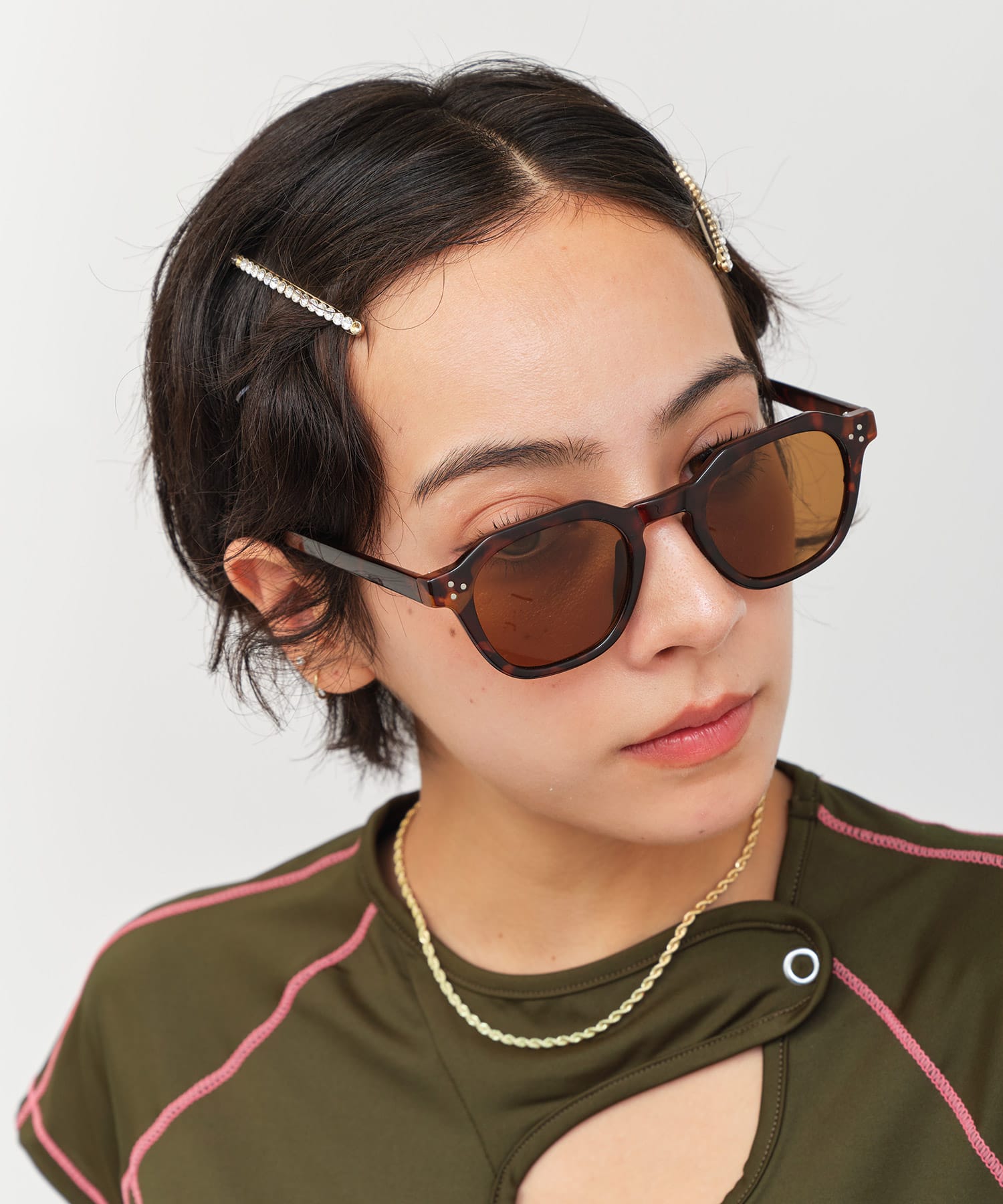 atmos pink Basic Frame Sunglasses BROWNの画像