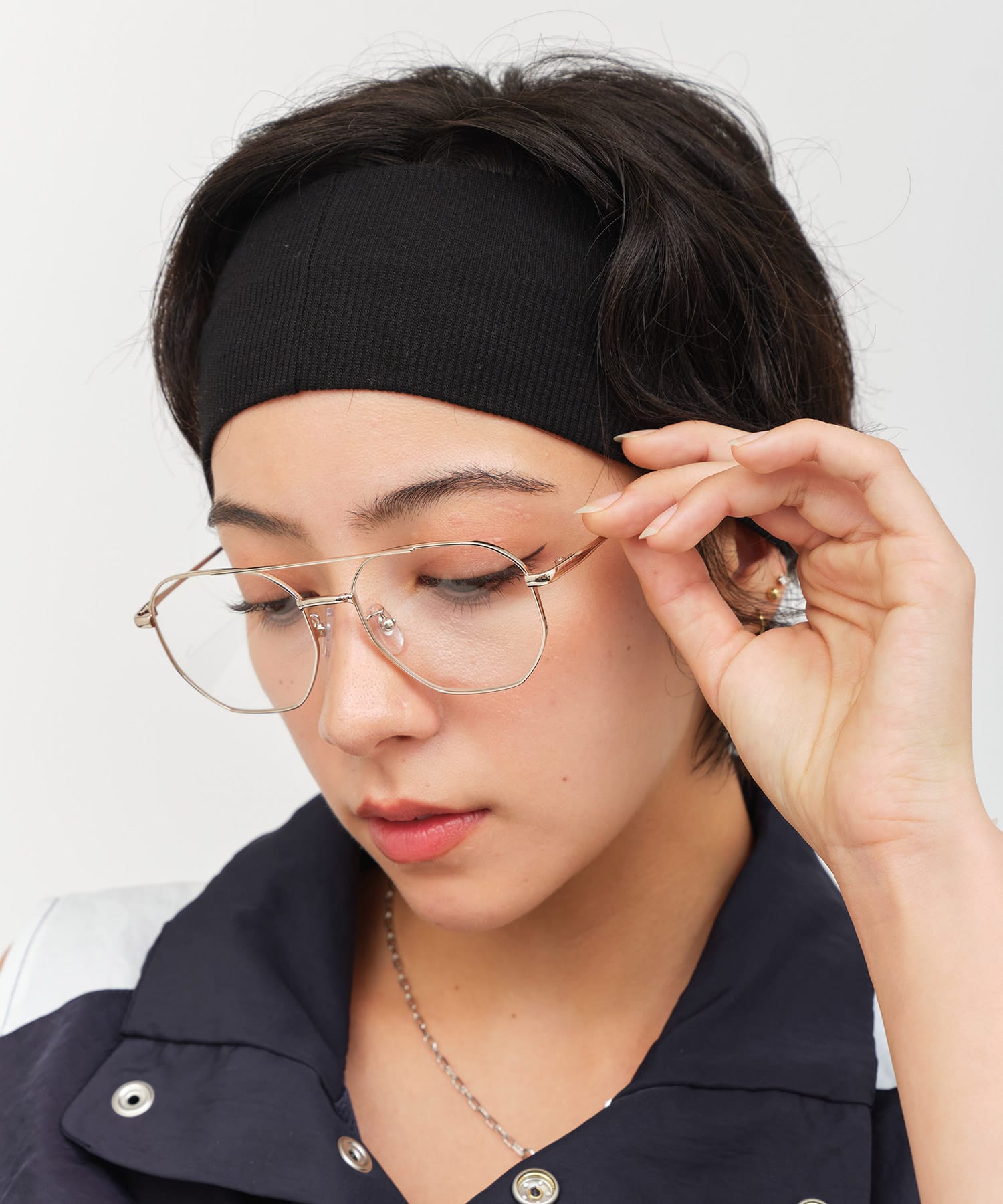 atmos pink Metalic Frame Glasses GOLDの画像