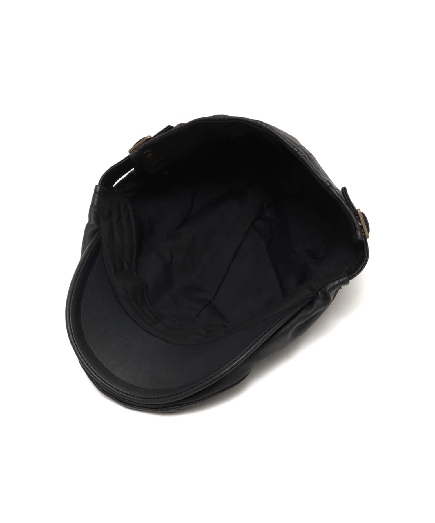 atmos pink Fake Leather Hunting Cap BLACKの画像