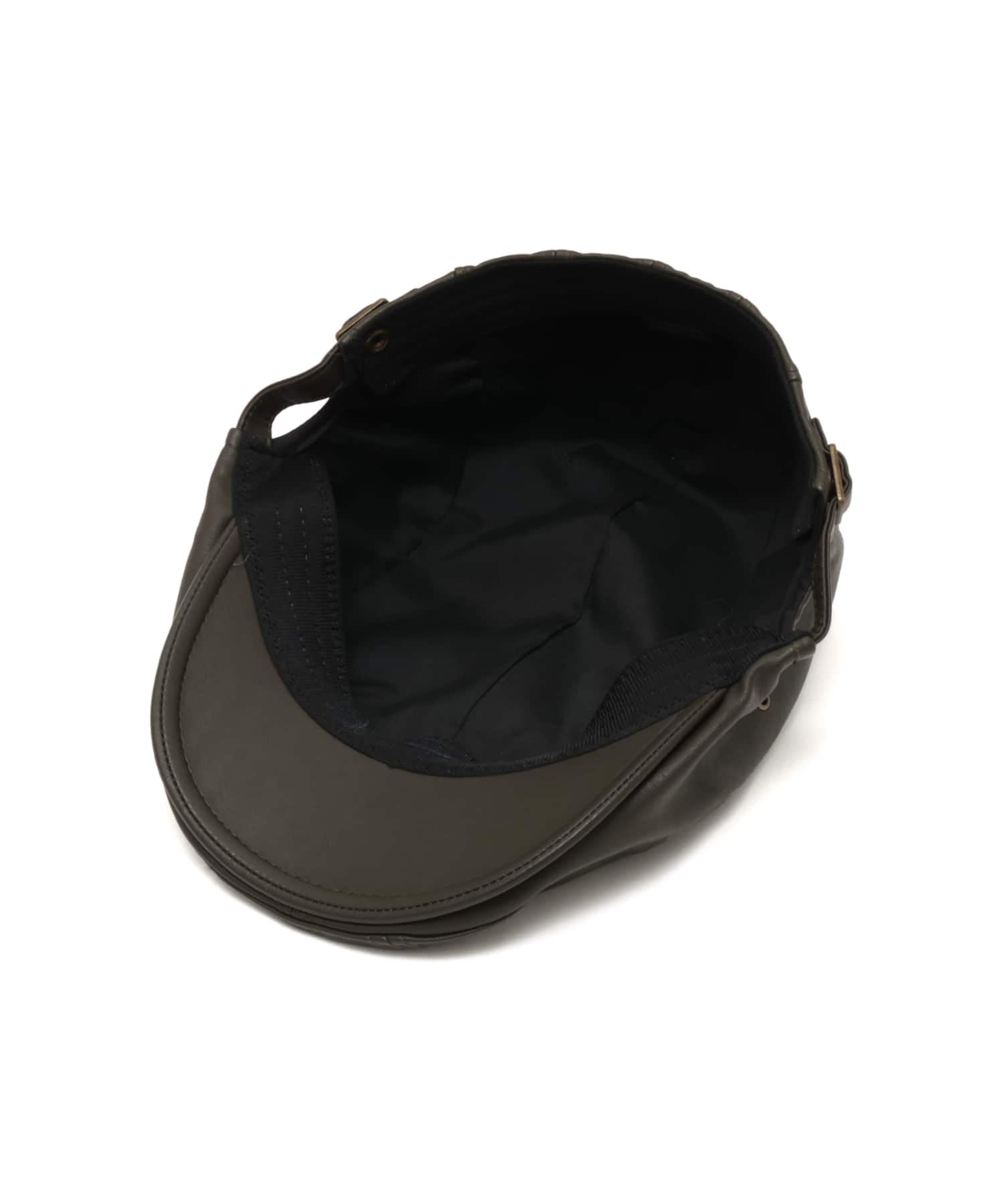 atmos pink Fake Leather Hunting Cap KHAKIの画像