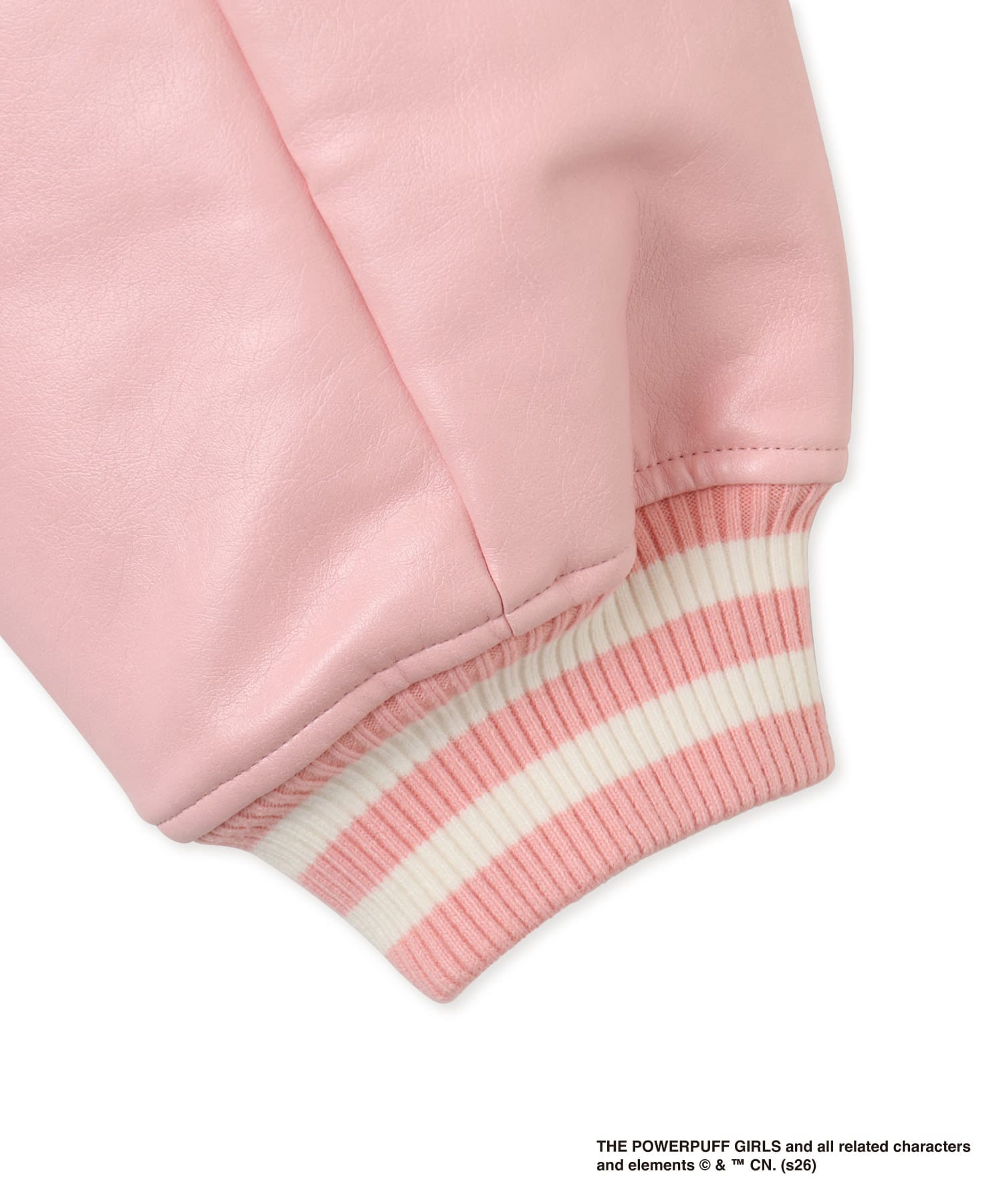 The Powerpuff Girls x atmos pink Faux Leather Jacket PINKの画像