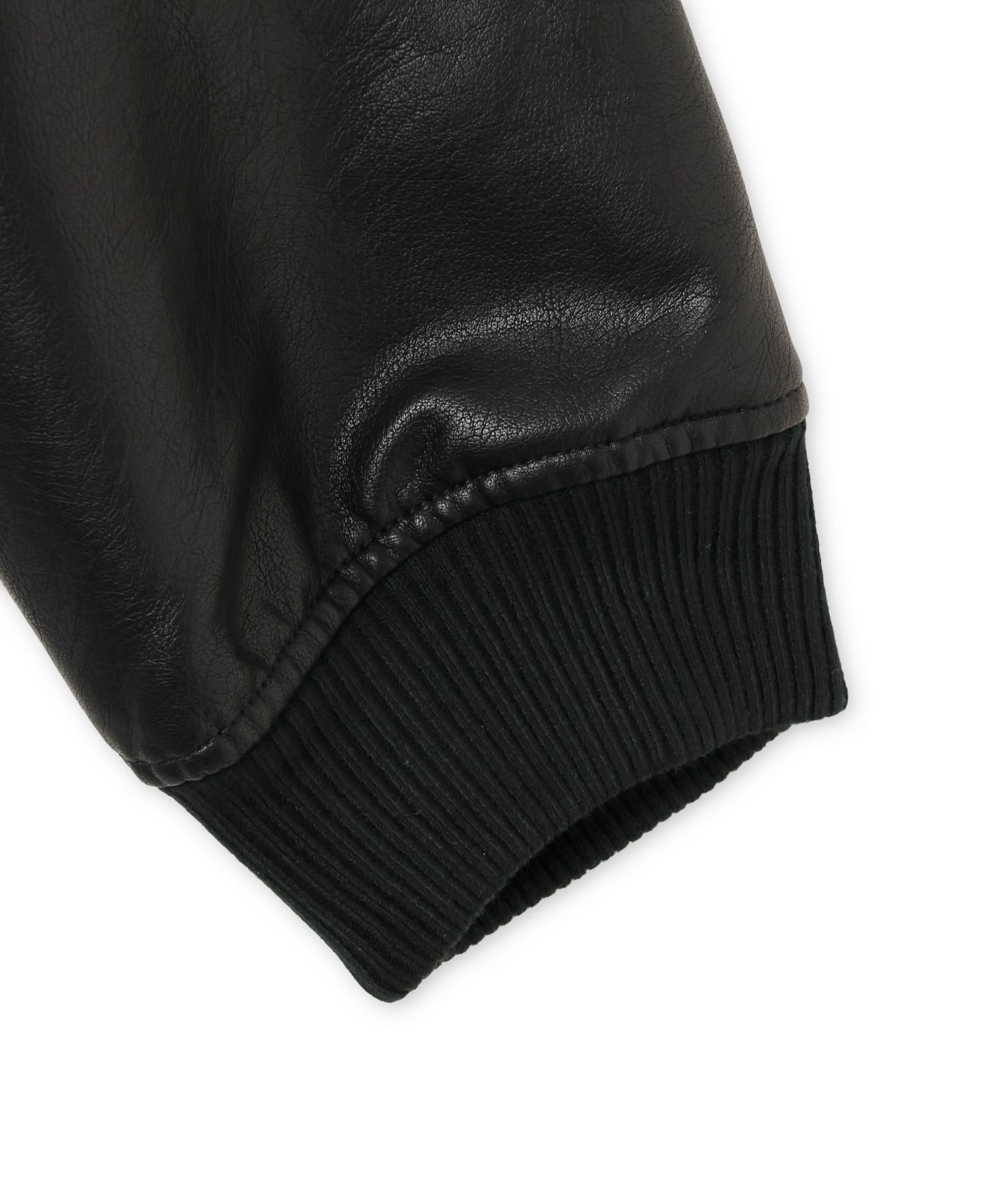 atmos pink Synthetic Leather Car Coat BLACKの画像