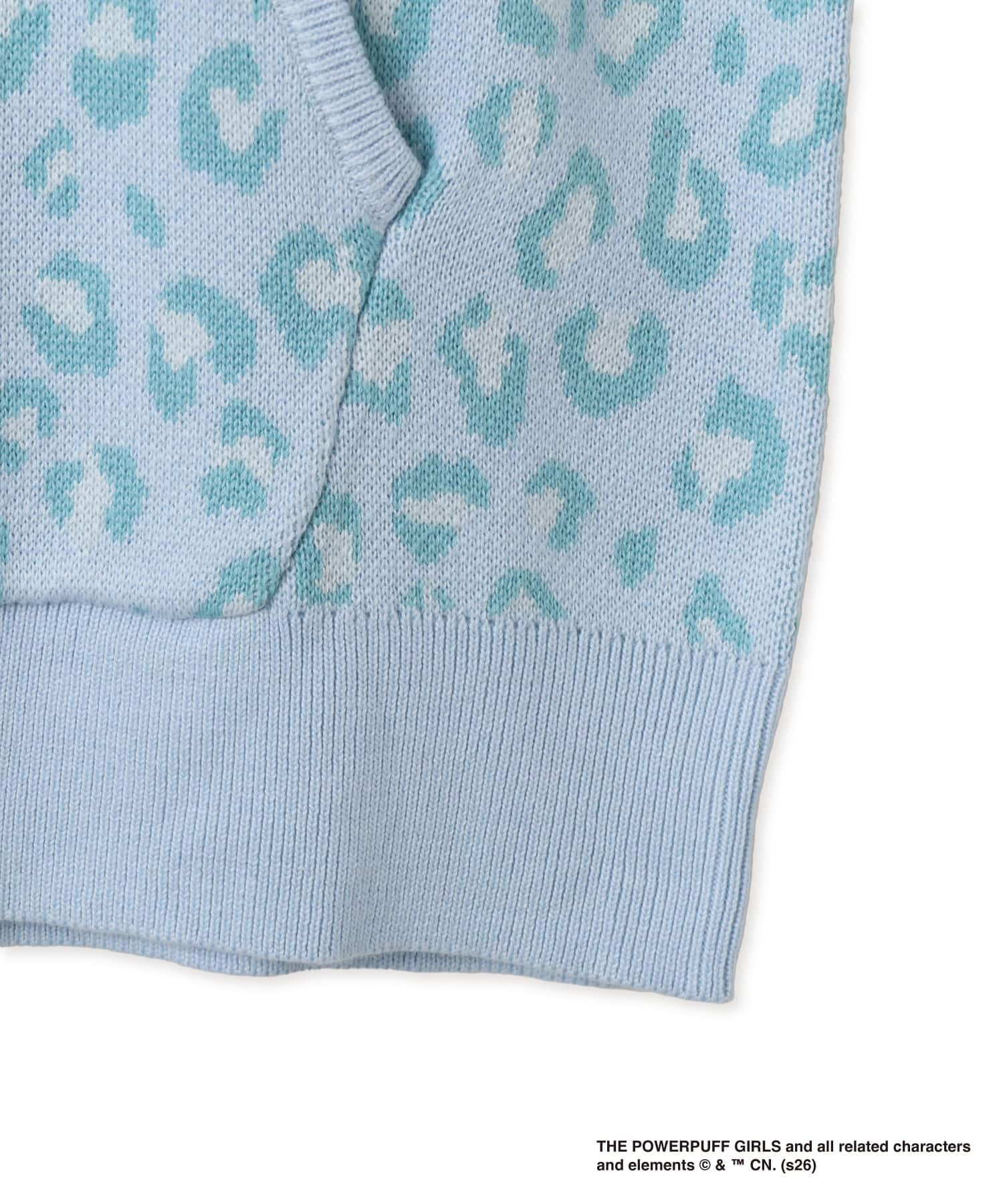 The Powerpuff Girls x atmos pink Leopard Zip-up Hoodie BLUEの画像