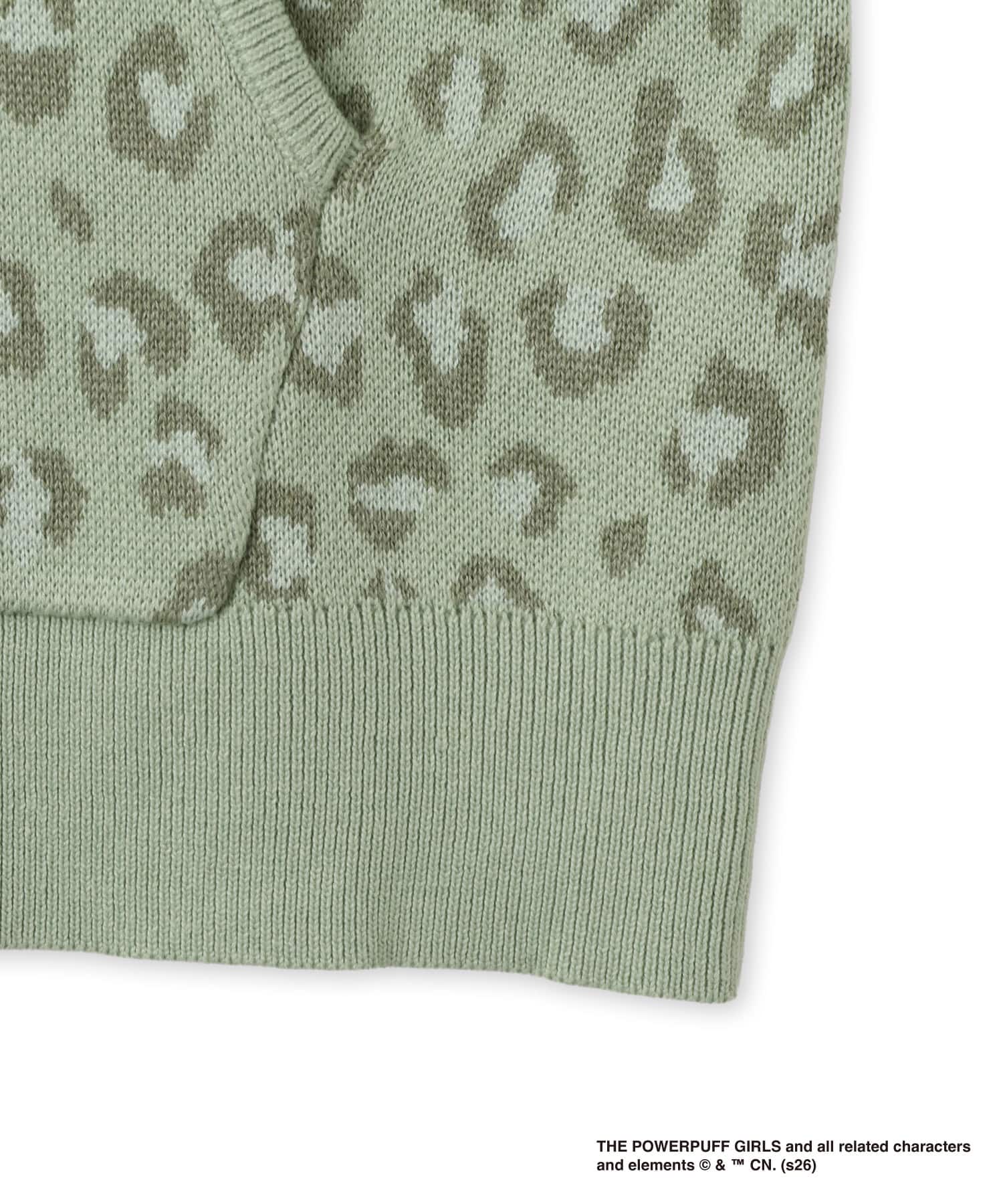 The Powerpuff Girls x atmos pink Leopard Zip-up Hoodie GREENの画像
