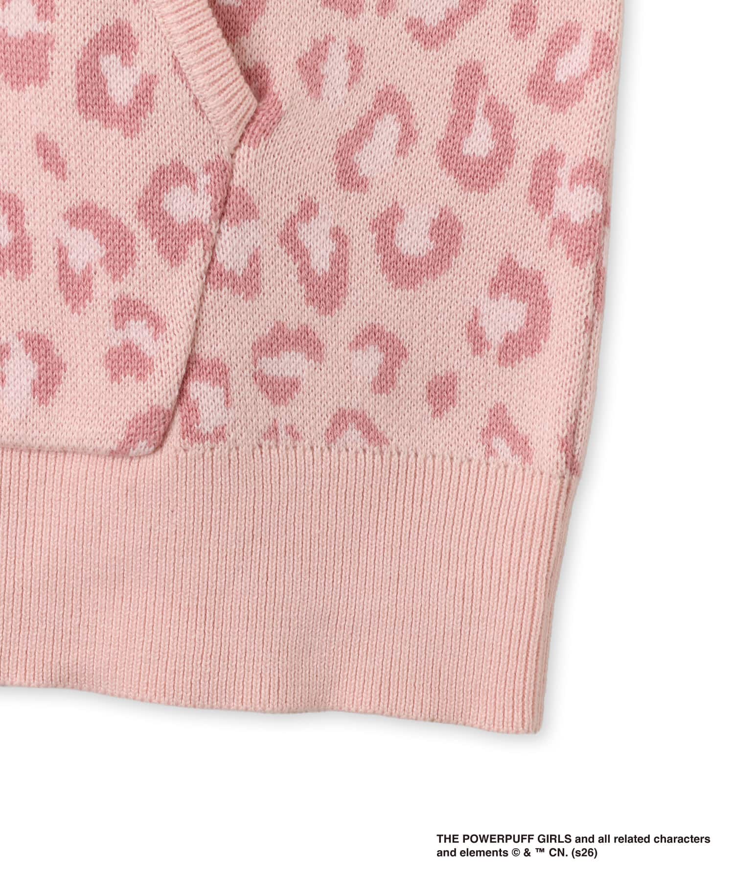 The Powerpuff Girls x atmos pink Leopard Zip-up Hoodie REDの画像