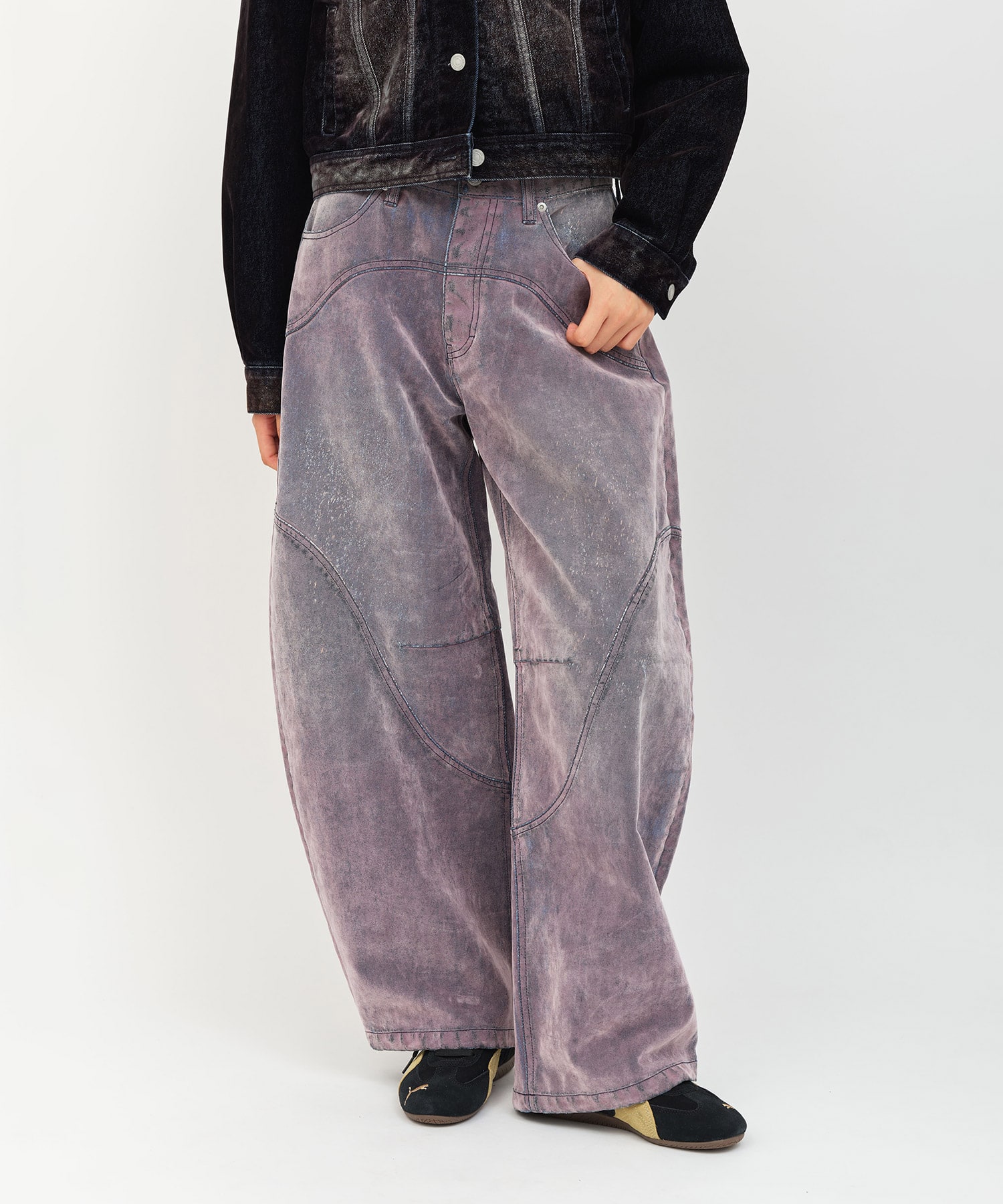 atmos pink Flocky Denim Pants PINKの画像