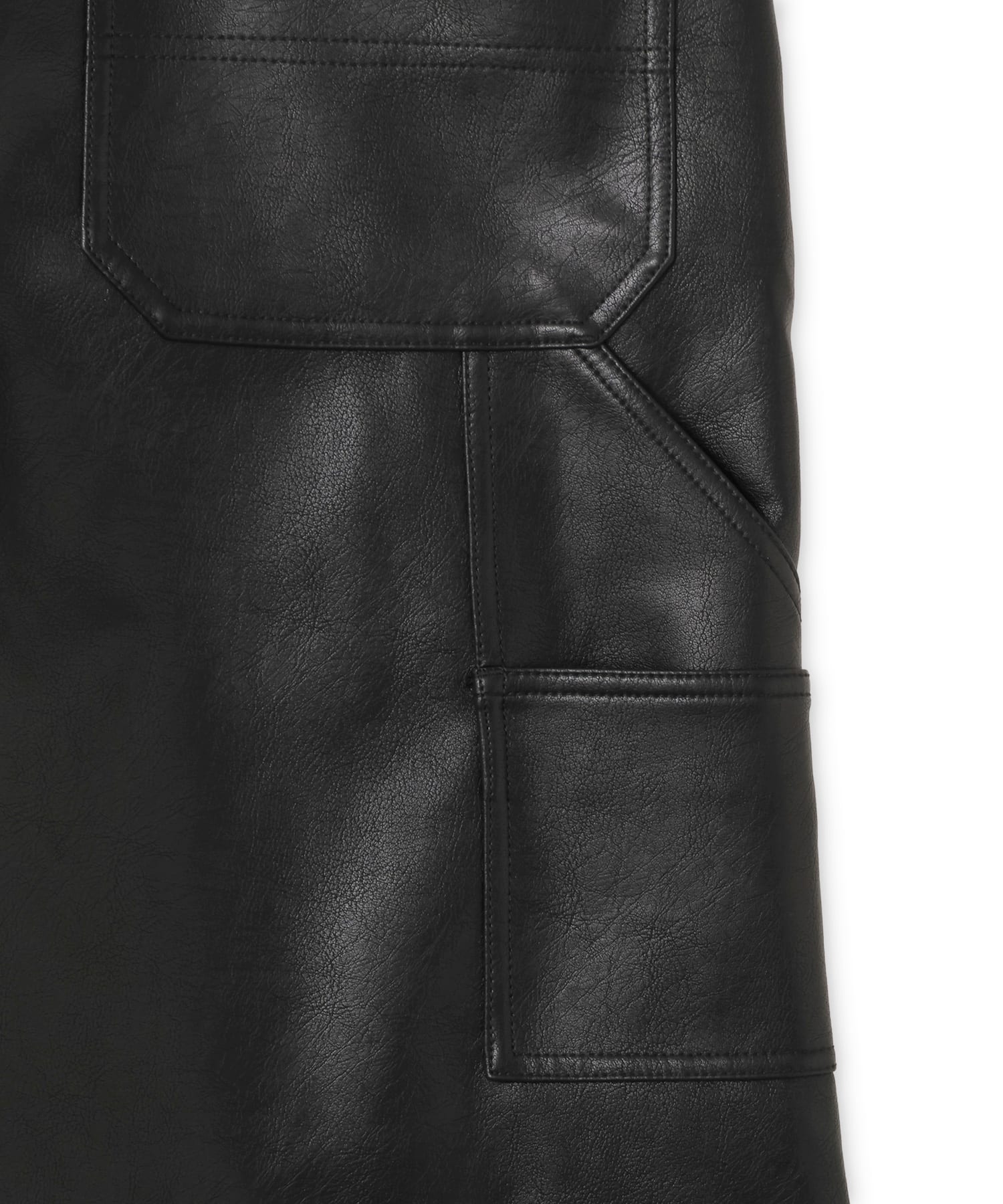 atmos pink Synthetic Leather Half Pants BLACKの画像